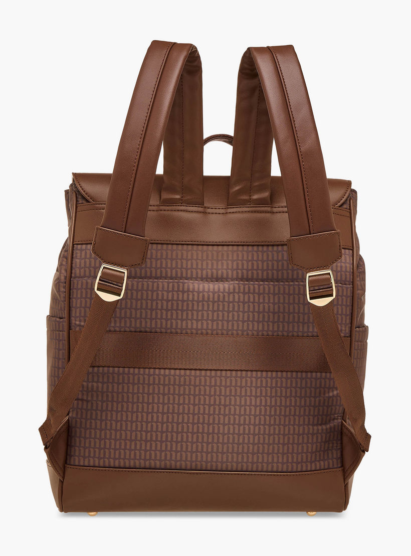 شنطة ظهر بأحزمة كتف قابلة للتعديل وطبعات مونوجرام من ميسي - 33x14x38 سم-women-bagsandwallets-backpacks-image-5