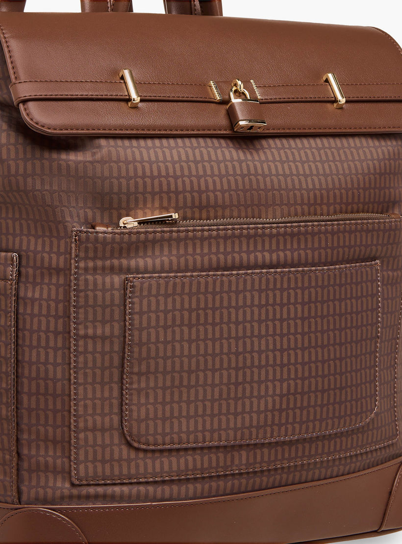 شنطة ظهر بأحزمة كتف قابلة للتعديل وطبعات مونوجرام من ميسي - 33x14x38 سم-women-bagsandwallets-backpacks-image-6