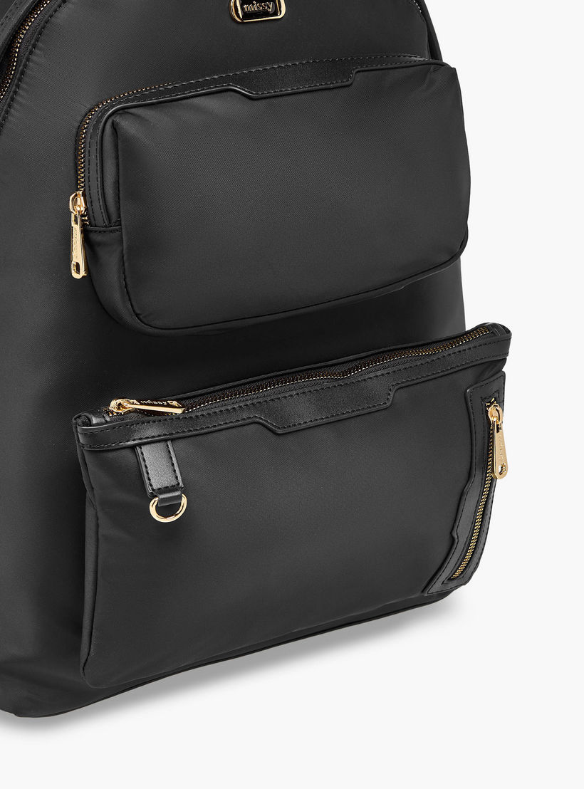 Missy Solid Backpack with Adjustable Shoulder Straps and Zip Closure - 32x19x40 cm-women-bagsandwallets-backpacks-image-8