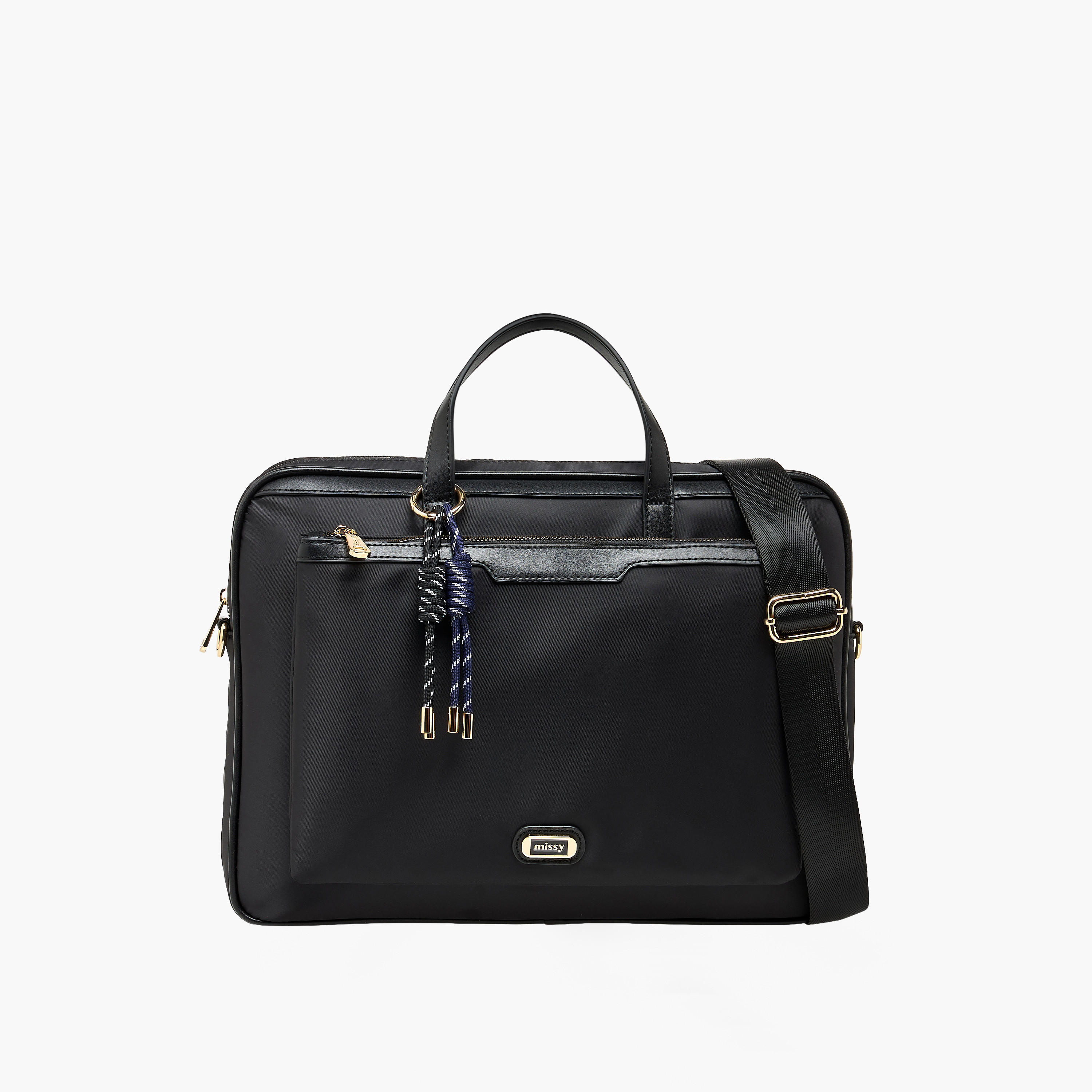 Missy Solid Laptop Bag with Detachable Strap-women-bagsandwallets-handbags-image-1