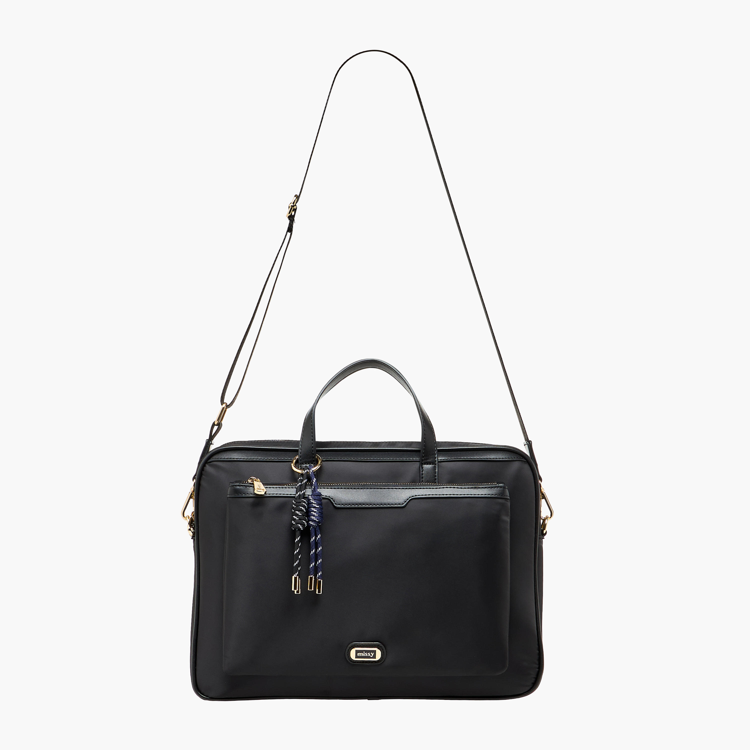 Missy Solid Laptop Bag with Detachable Strap-women-bagsandwallets-handbags-image-3
