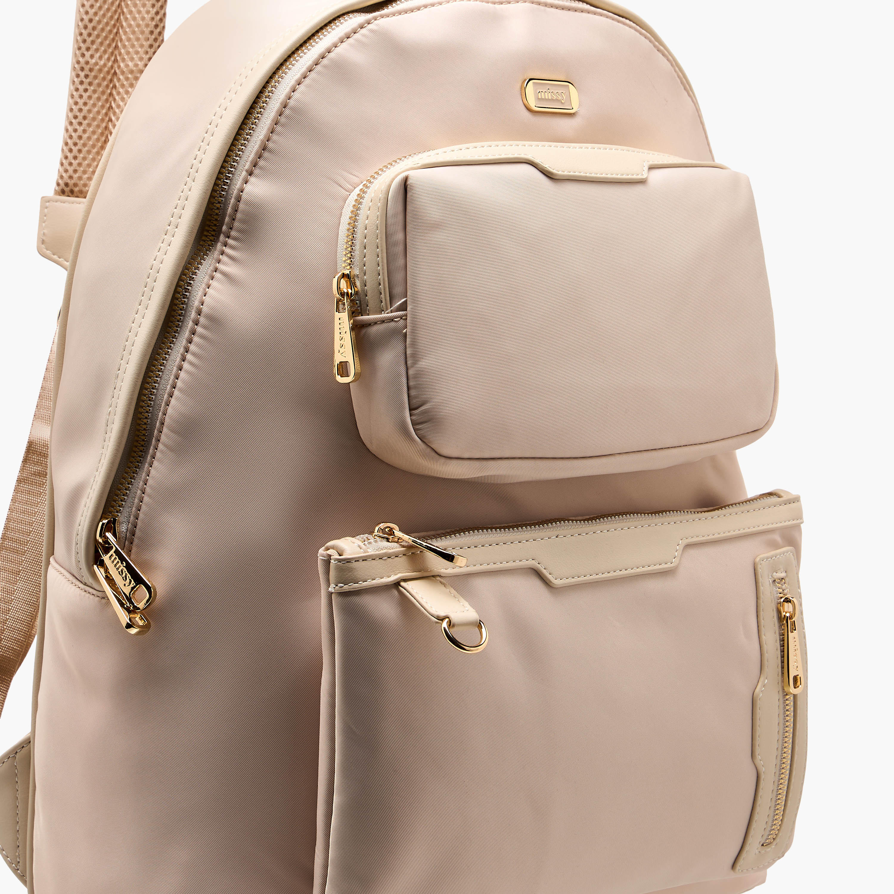 Missy Solid Backpack with Adjustable Shoulder Straps and Zip Closure - 32x19x40 cm-women-bagsandwallets-backpacks-image-7