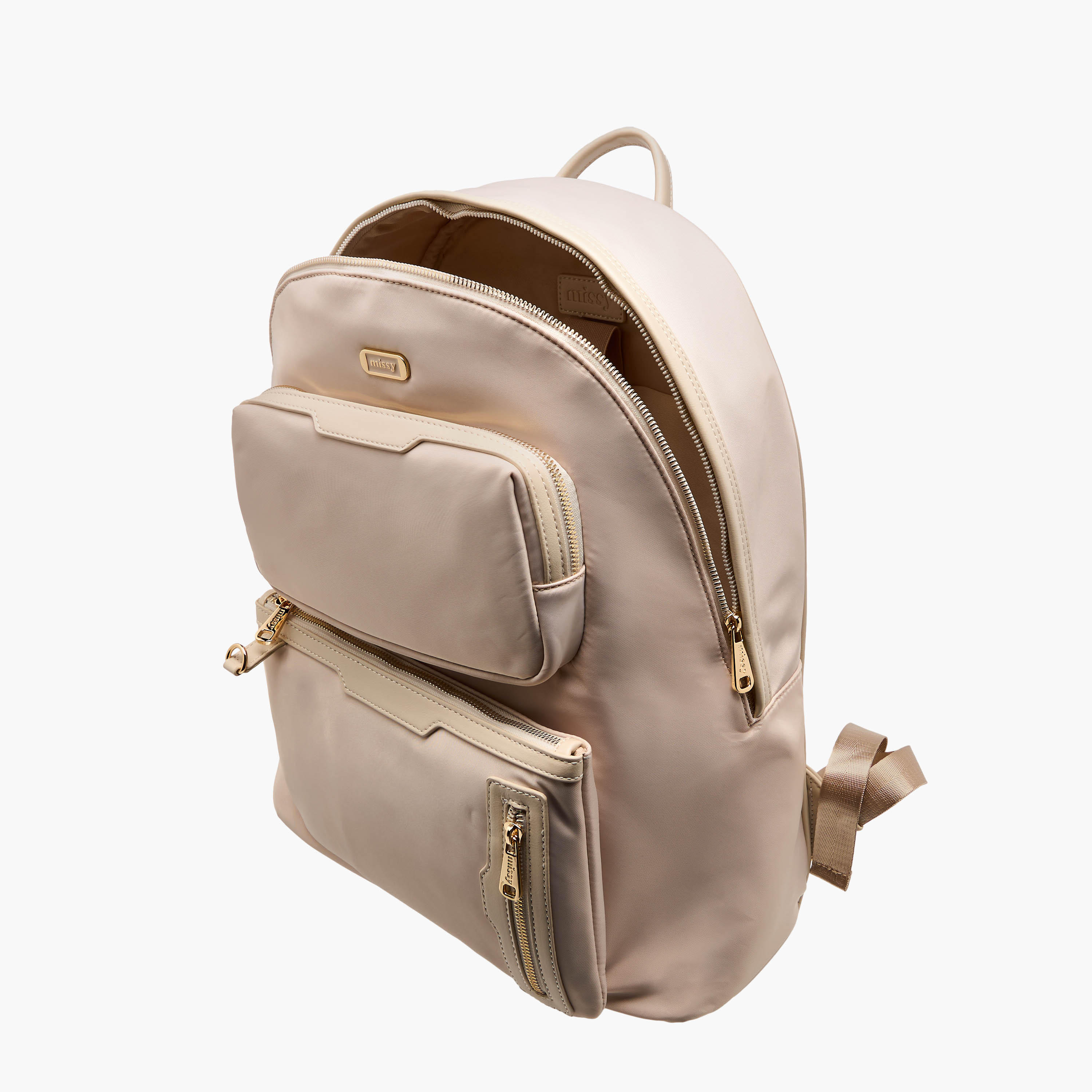 Missy Solid Backpack with Adjustable Shoulder Straps and Zip Closure - 32x19x40 cm-women-bagsandwallets-backpacks-image-8