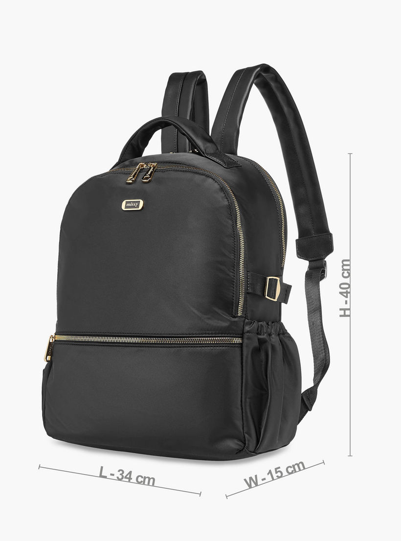 شنطة ظهر سادة بأحزمة كتف قابلة للتعديل وسحاب إغلاق من ميسي - 34x15x40 سم-women-bagsandwallets-backpacks-image-2