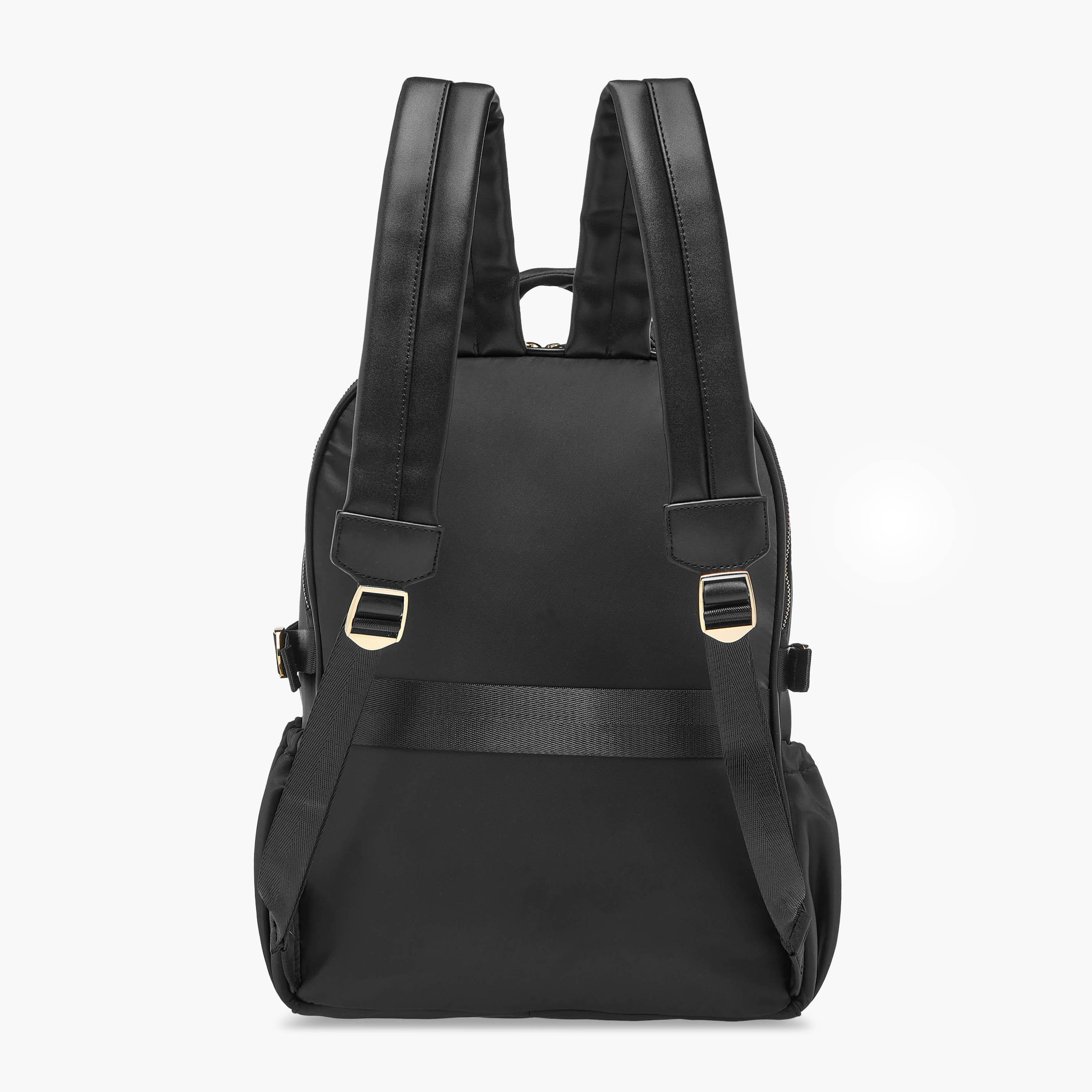Missy Solid Backpack with Adjustable Shoulder Straps and Zip Closure - 34x15x40 cm-women-bagsandwallets-backpacks-image-5