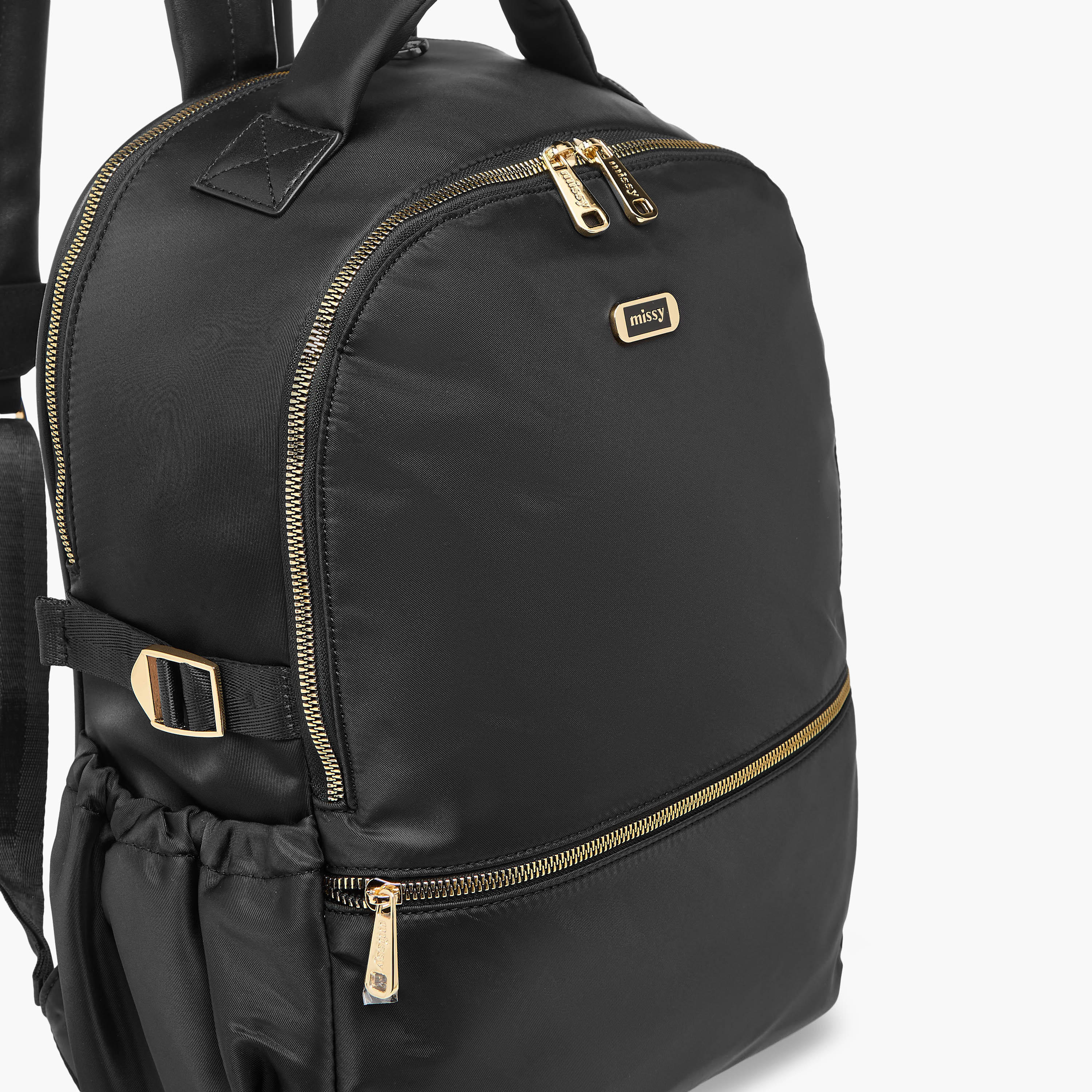 Missy Solid Backpack with Adjustable Shoulder Straps and Zip Closure - 34x15x40 cm-women-bagsandwallets-backpacks-image-6