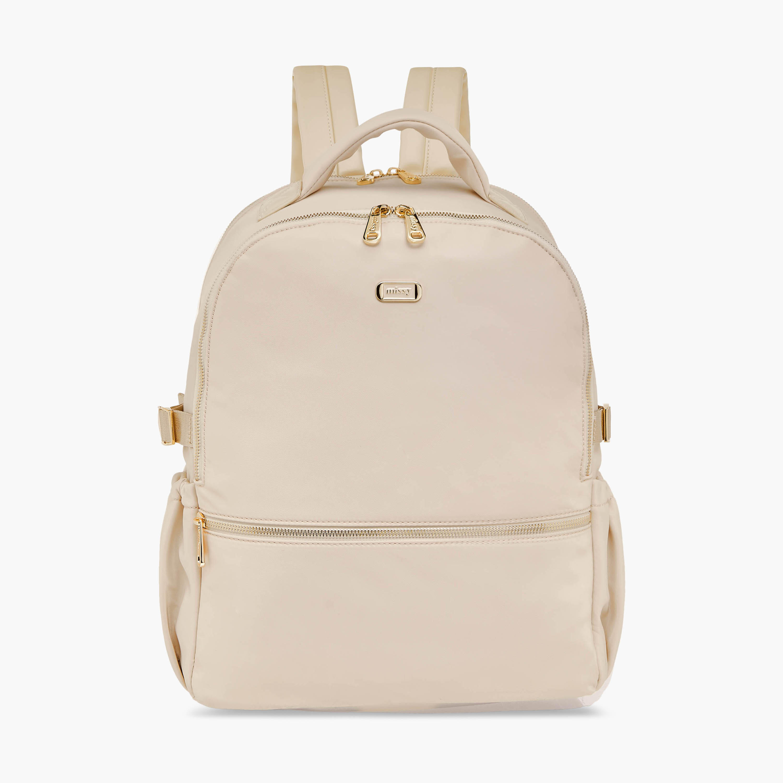 شنطة ظهر سادة بأحزمة كتف قابلة للتعديل وسحاب إغلاق من ميسي - 34x15x40 سم-women-bagsandwallets-backpacks-image-9