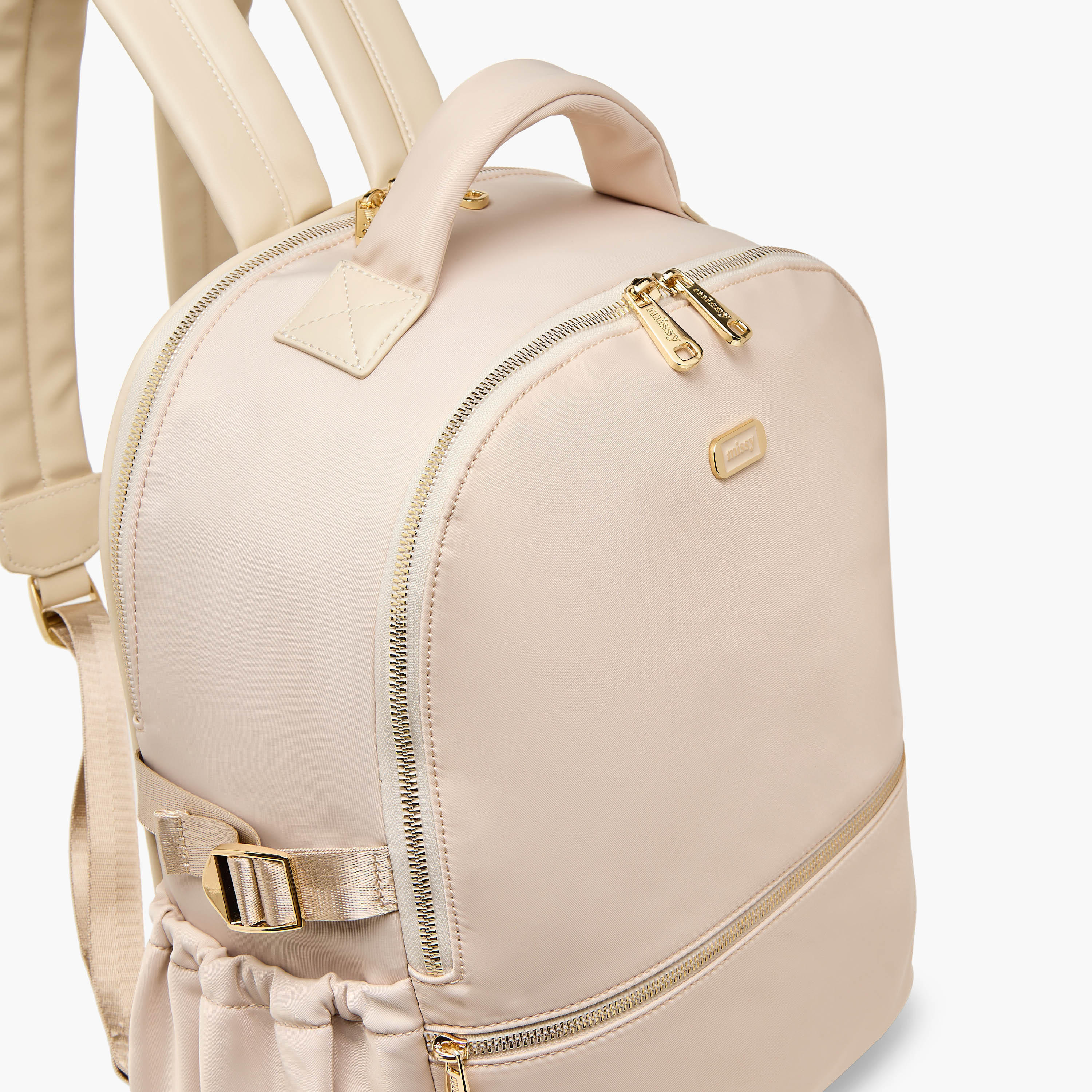 شنطة ظهر سادة بأحزمة كتف قابلة للتعديل وسحاب إغلاق من ميسي - 34x15x40 سم-women-bagsandwallets-backpacks-image-6