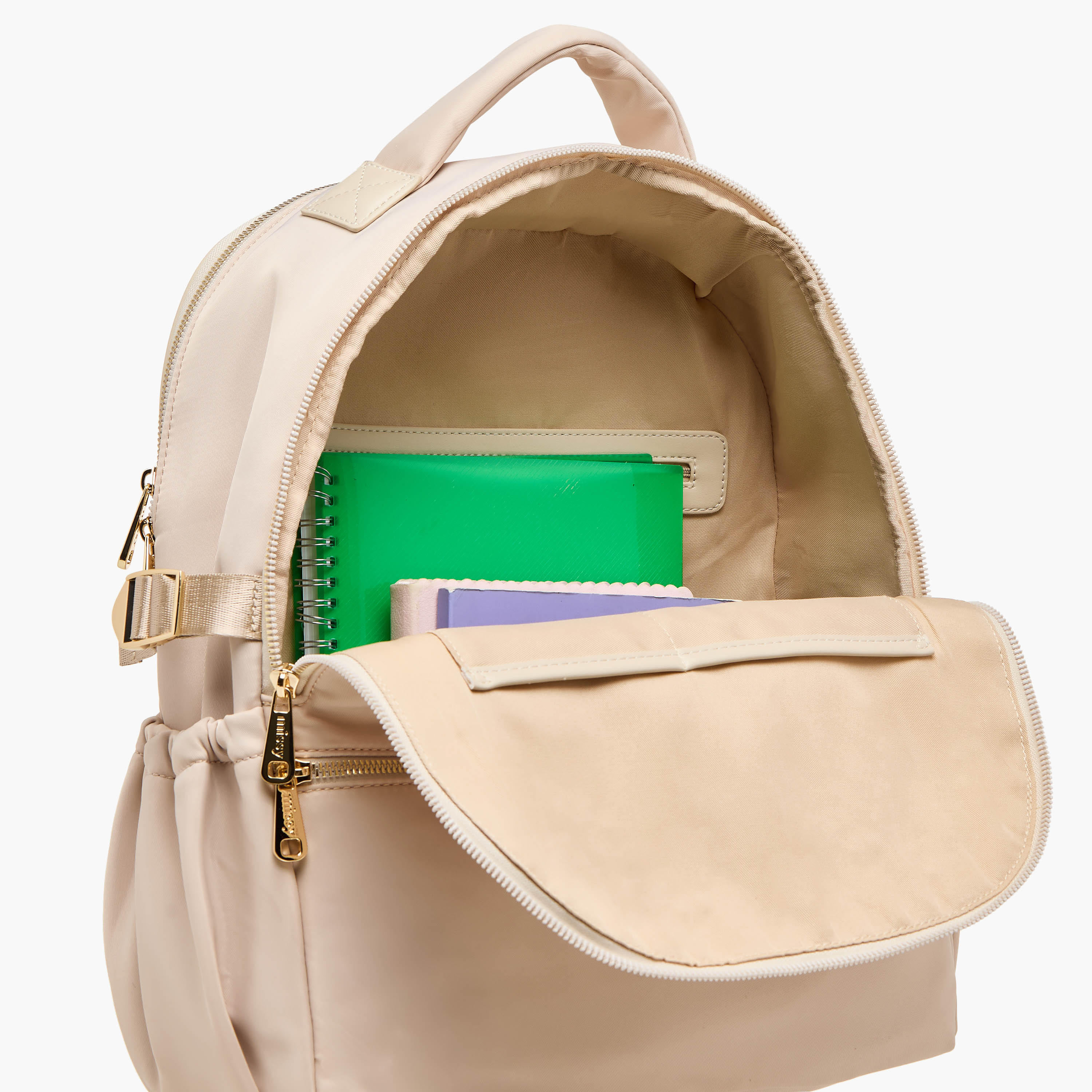 شنطة ظهر سادة بأحزمة كتف قابلة للتعديل وسحاب إغلاق من ميسي - 34x15x40 سم-women-bagsandwallets-backpacks-image-9