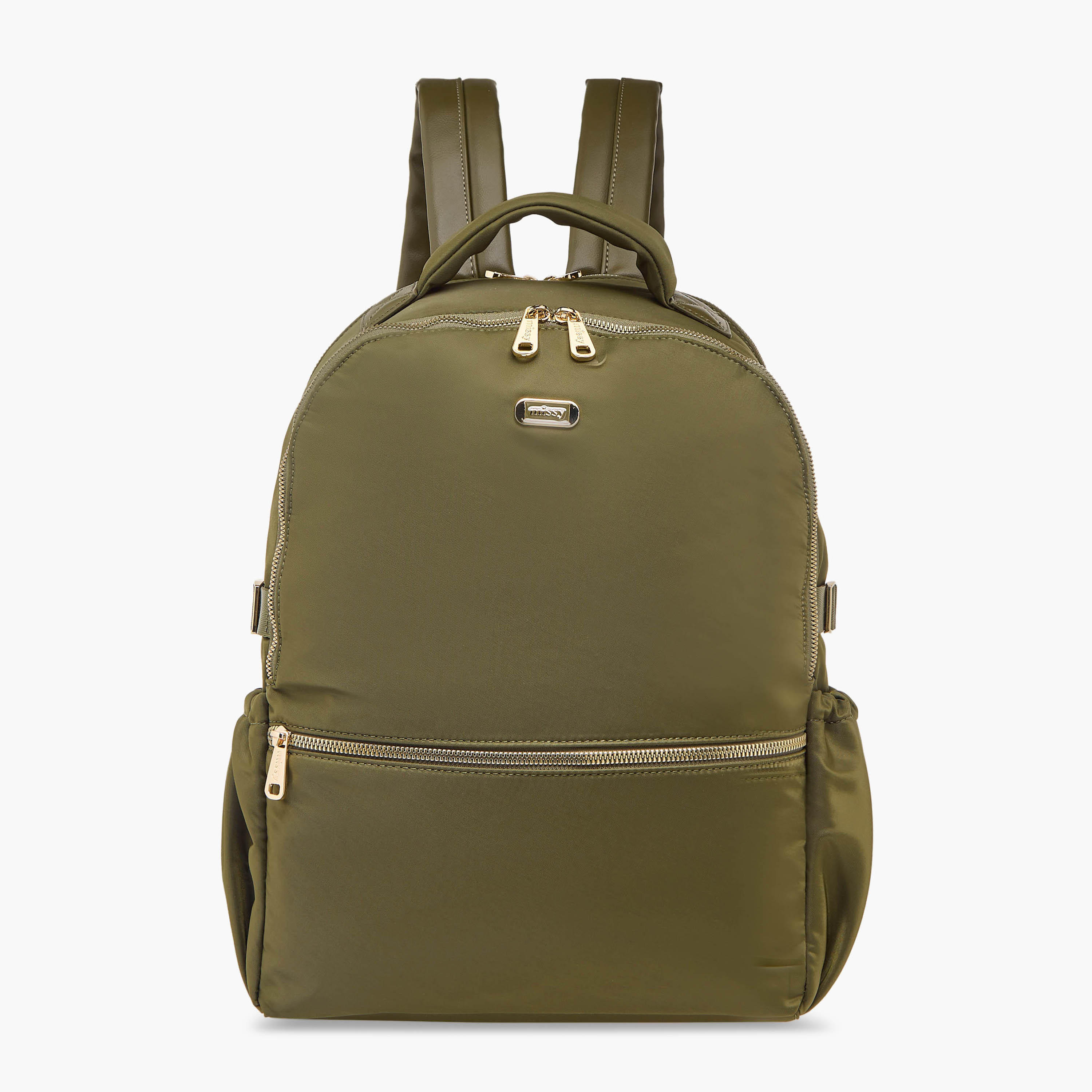 Missy Solid Backpack with Adjustable Shoulder Straps and Zip Closure - 34x15x40 cm-women-bagsandwallets-backpacks-image-1