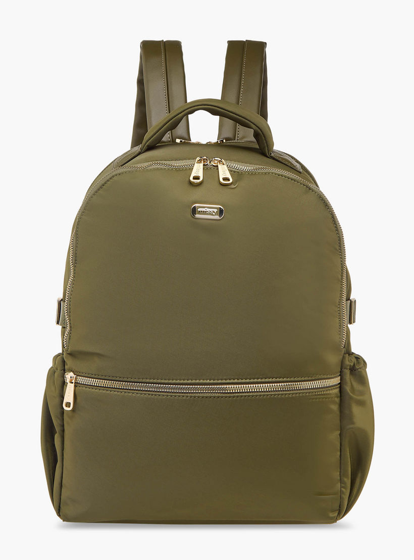 Missy Solid Backpack with Adjustable Shoulder Straps and Zip Closure - 34x15x40 cm-women-bagsandwallets-backpacks-image-1