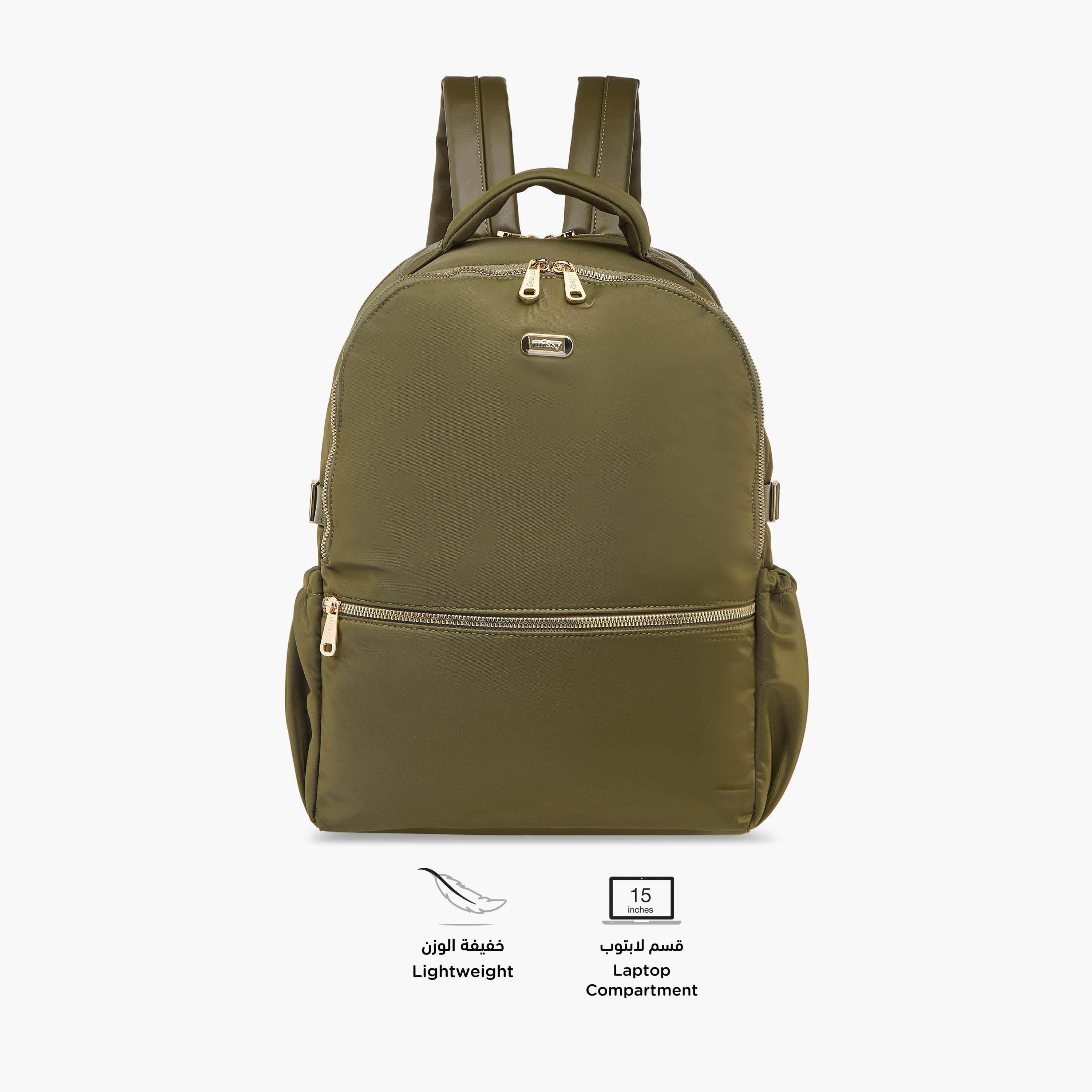 Missy Solid Backpack with Adjustable Shoulder Straps and Zip Closure - 34x15x40 cm-women-bagsandwallets-backpacks-image-4