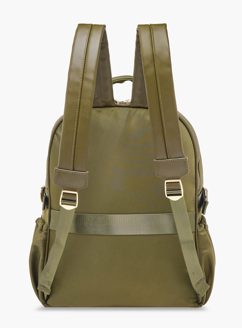 Missy Solid Backpack with Adjustable Shoulder Straps and Zip Closure - 34x15x40 cm-women-bagsandwallets-backpacks-image-5