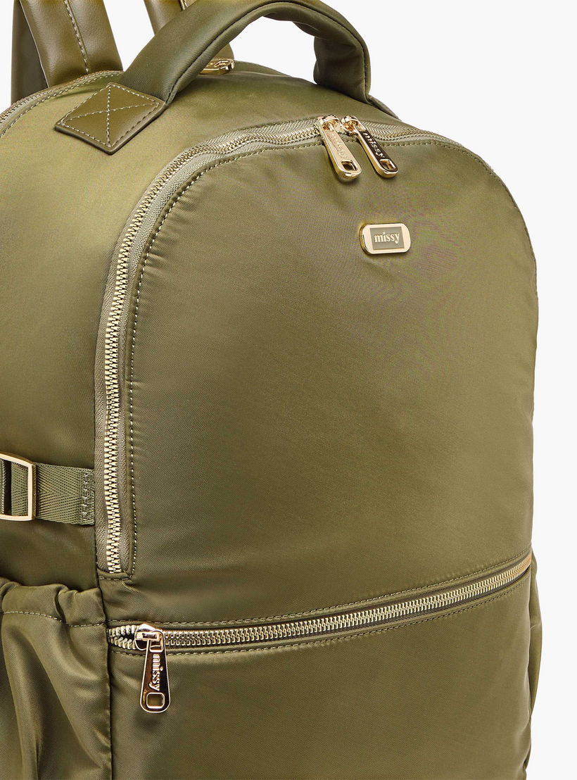 Missy Solid Backpack with Adjustable Shoulder Straps and Zip Closure - 34x15x40 cm-women-bagsandwallets-backpacks-image-6