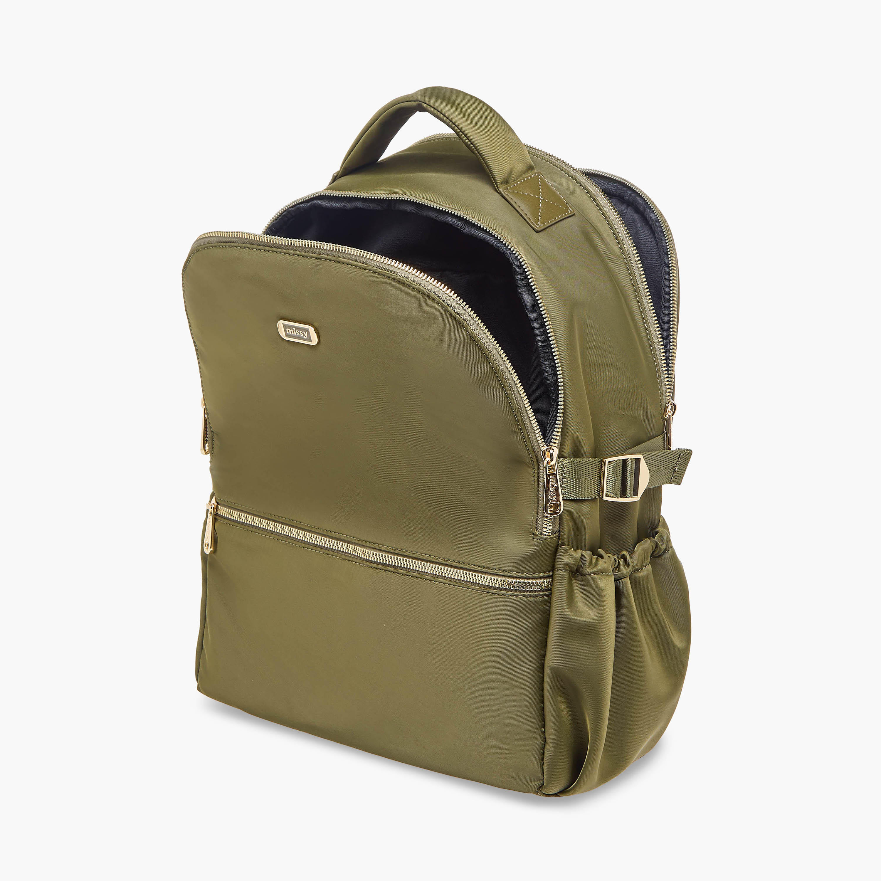 Missy Solid Backpack with Adjustable Shoulder Straps and Zip Closure - 34x15x40 cm-women-bagsandwallets-backpacks-image-7