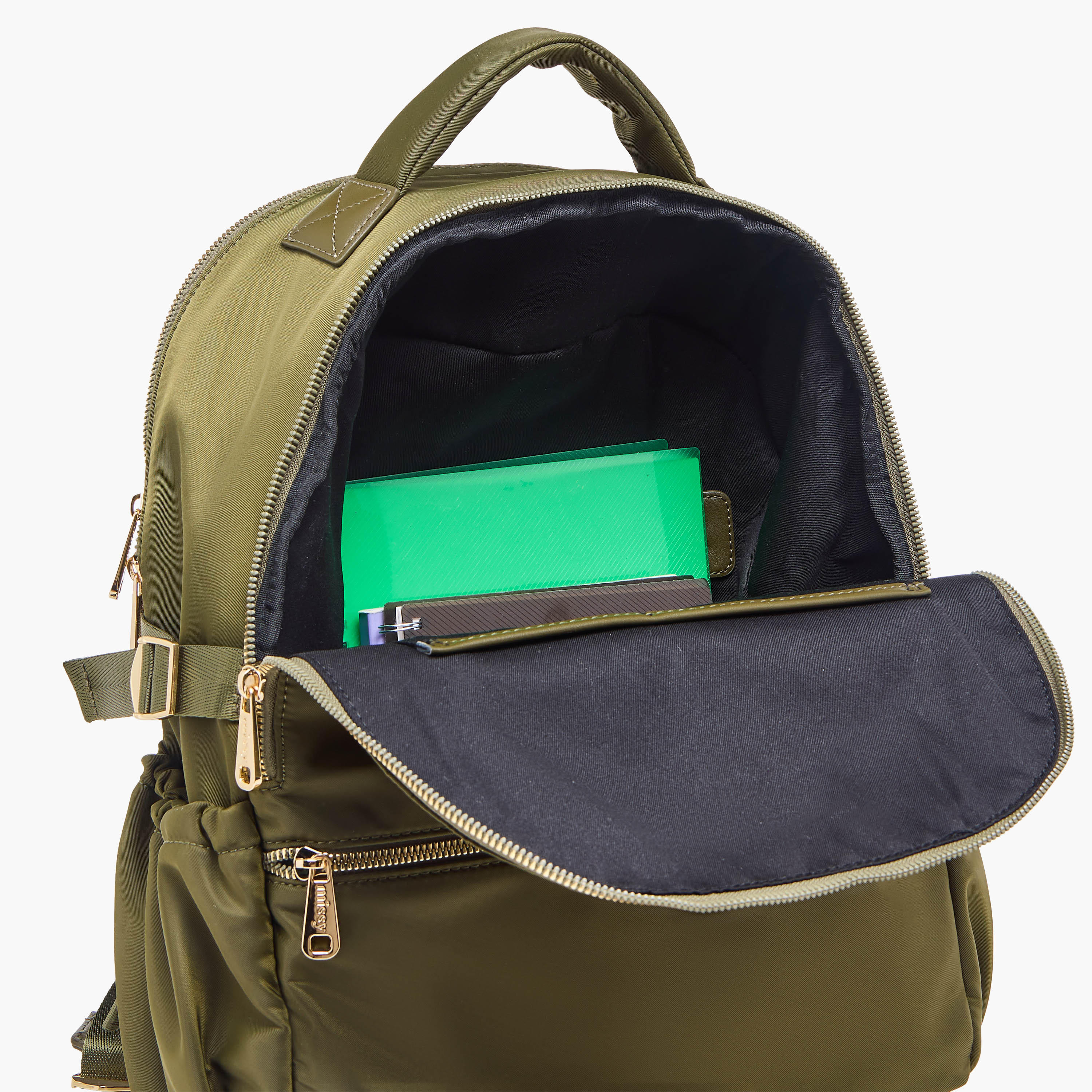 Missy Solid Backpack with Adjustable Shoulder Straps and Zip Closure - 34x15x40 cm-women-bagsandwallets-backpacks-image-8