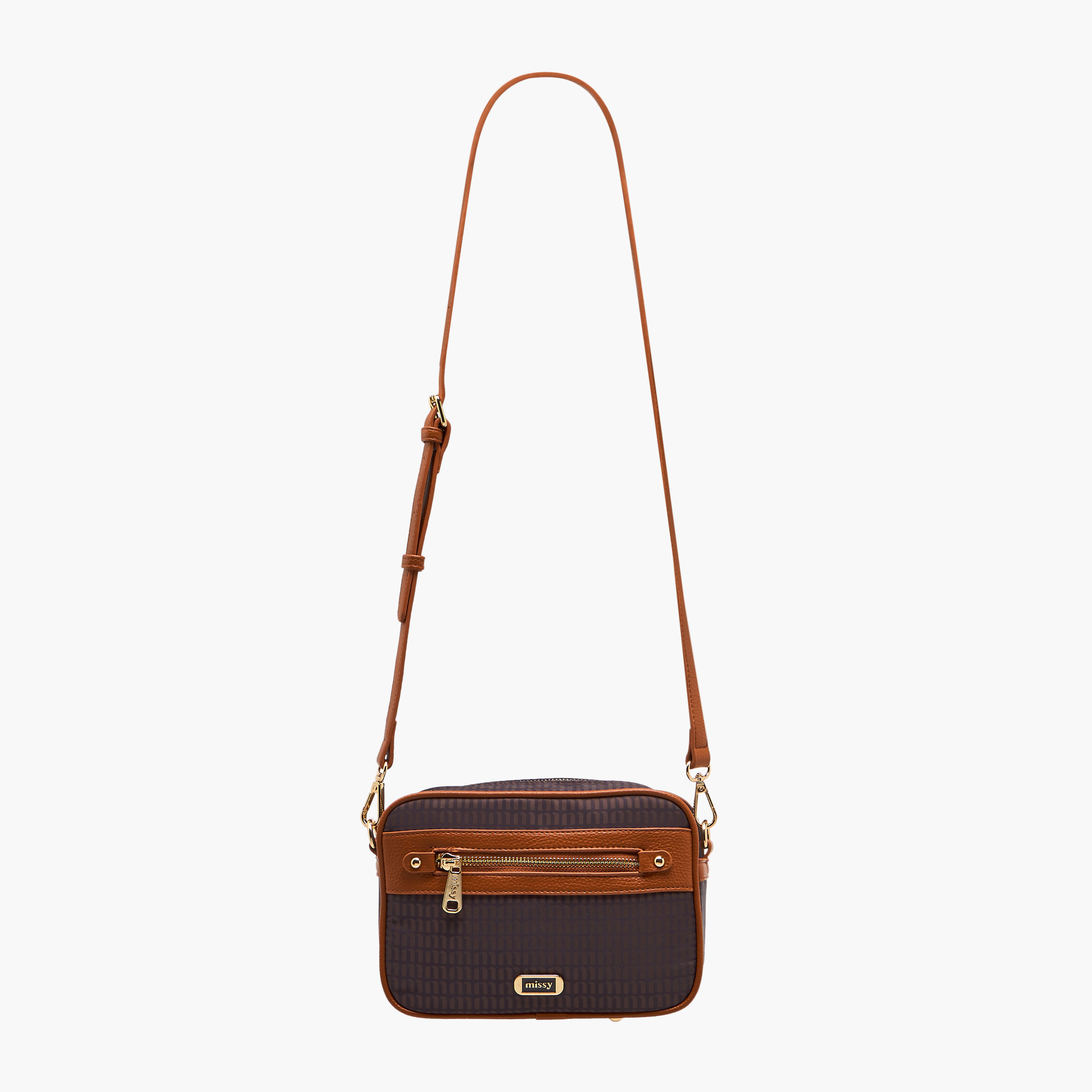 Missy Monogram Print Crossbody Bag with Detachable Strap and Zip Closure-women-bagsandwallets-handbags-image-2