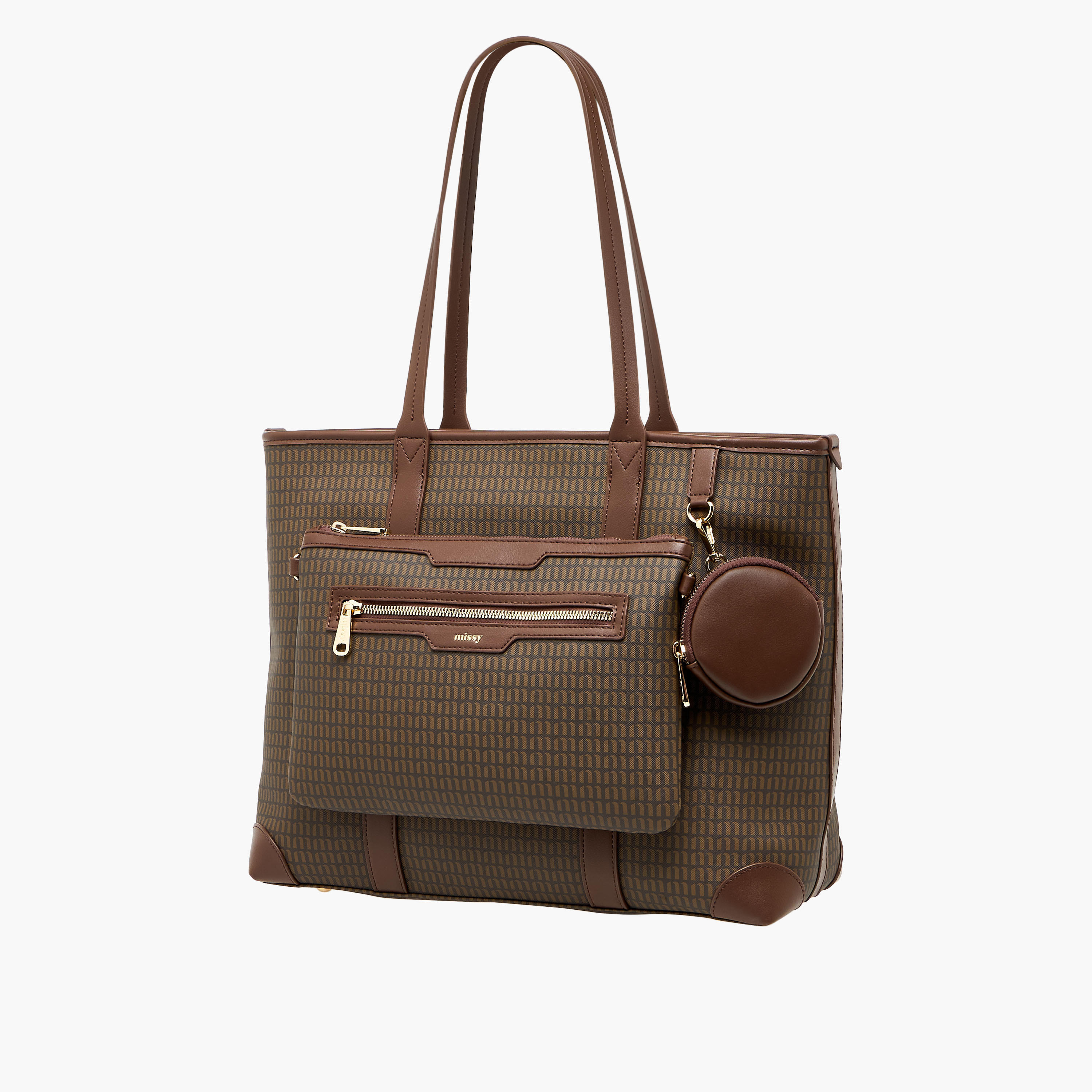 Missy Monogram Print Tote Bag with Double Handle and Detachable Pouch-women-bagsandwallets-handbags-image-3