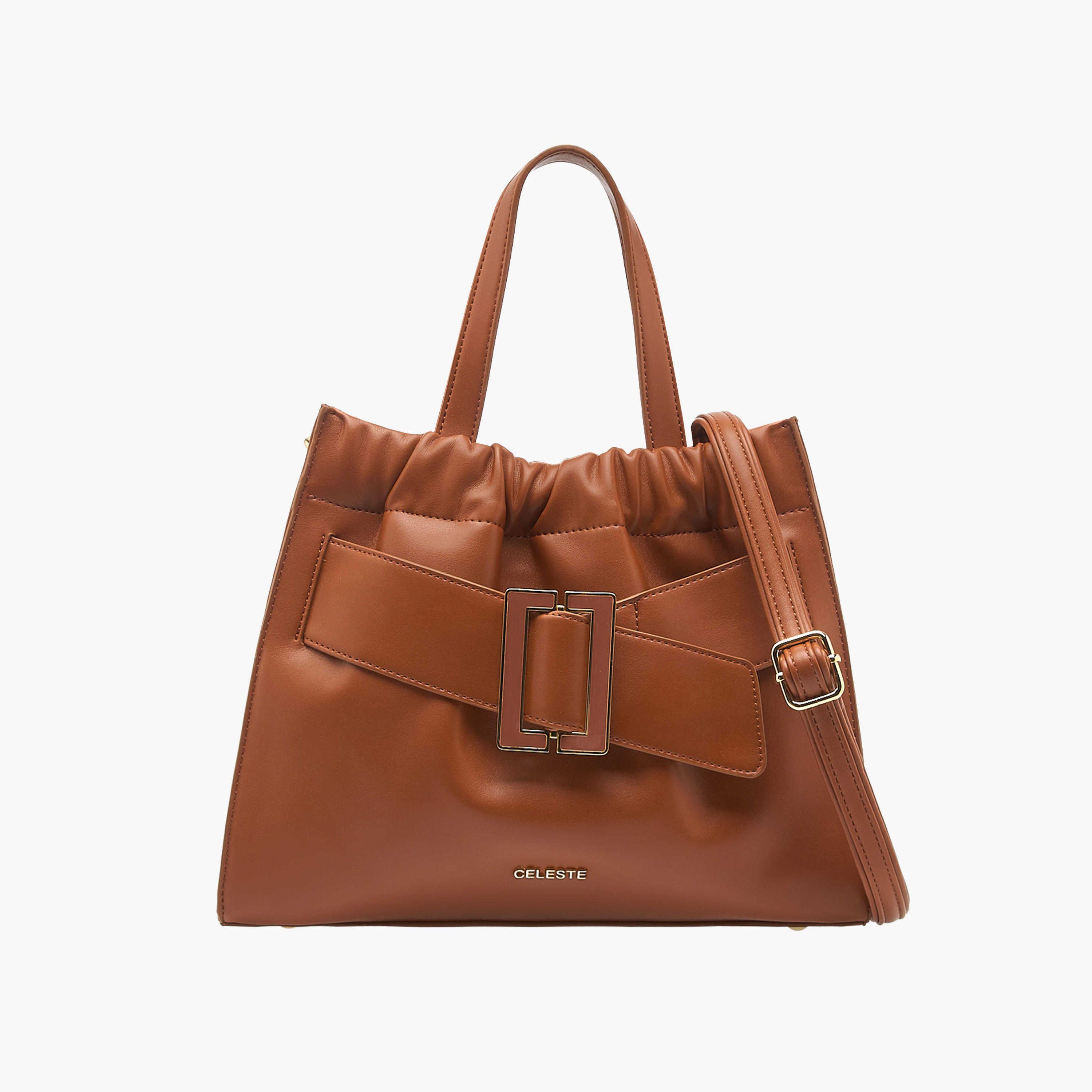Celeste Buckle Detail Tote Bag with Adjustable Strap and Zip Closure-women-bagsandwallets-handbags-image-1