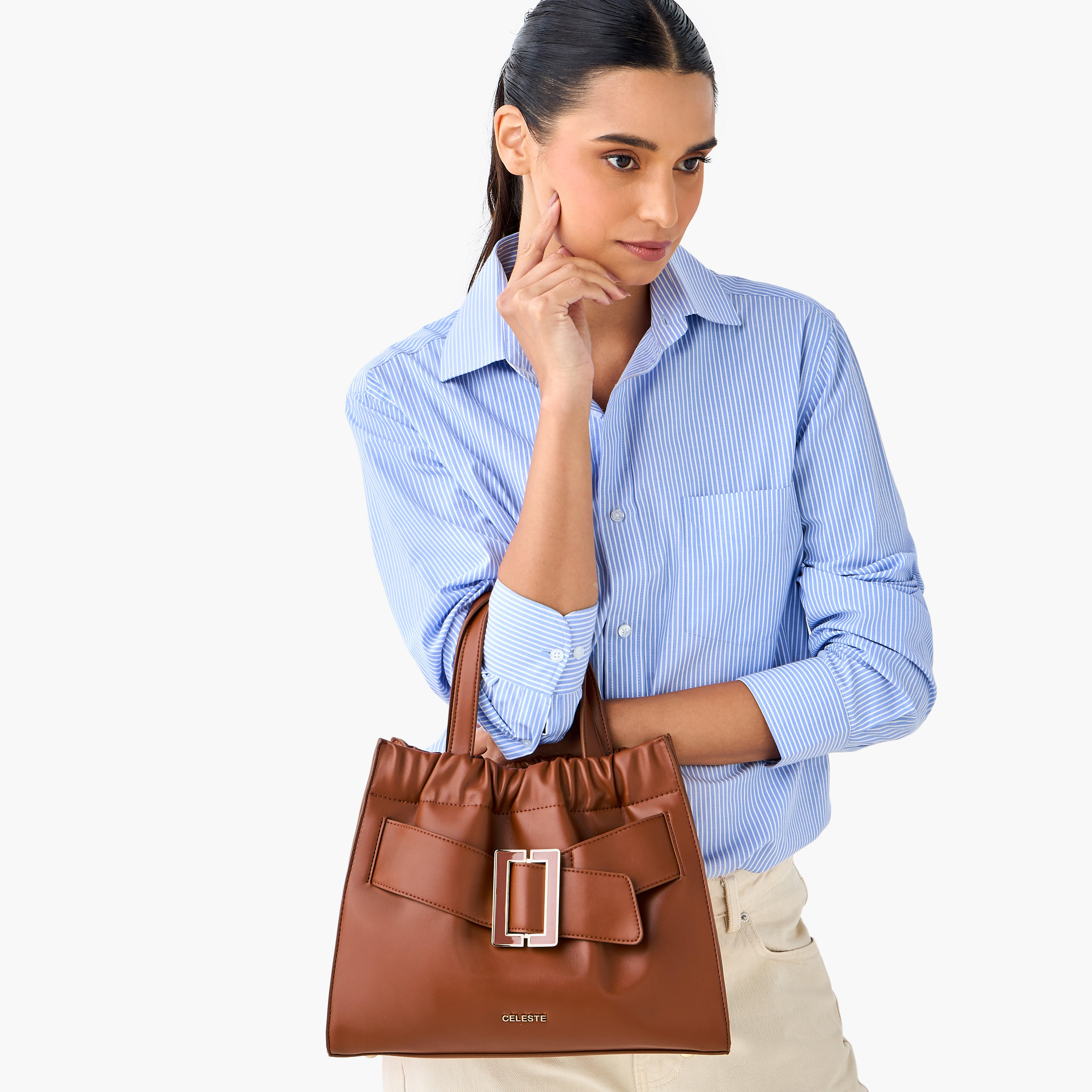 شنطة توتي بحزام قابل للتعديل وسحاب إغلاق وإبزيم زينة من سيليست-women-bagsandwallets-handbags-image-9