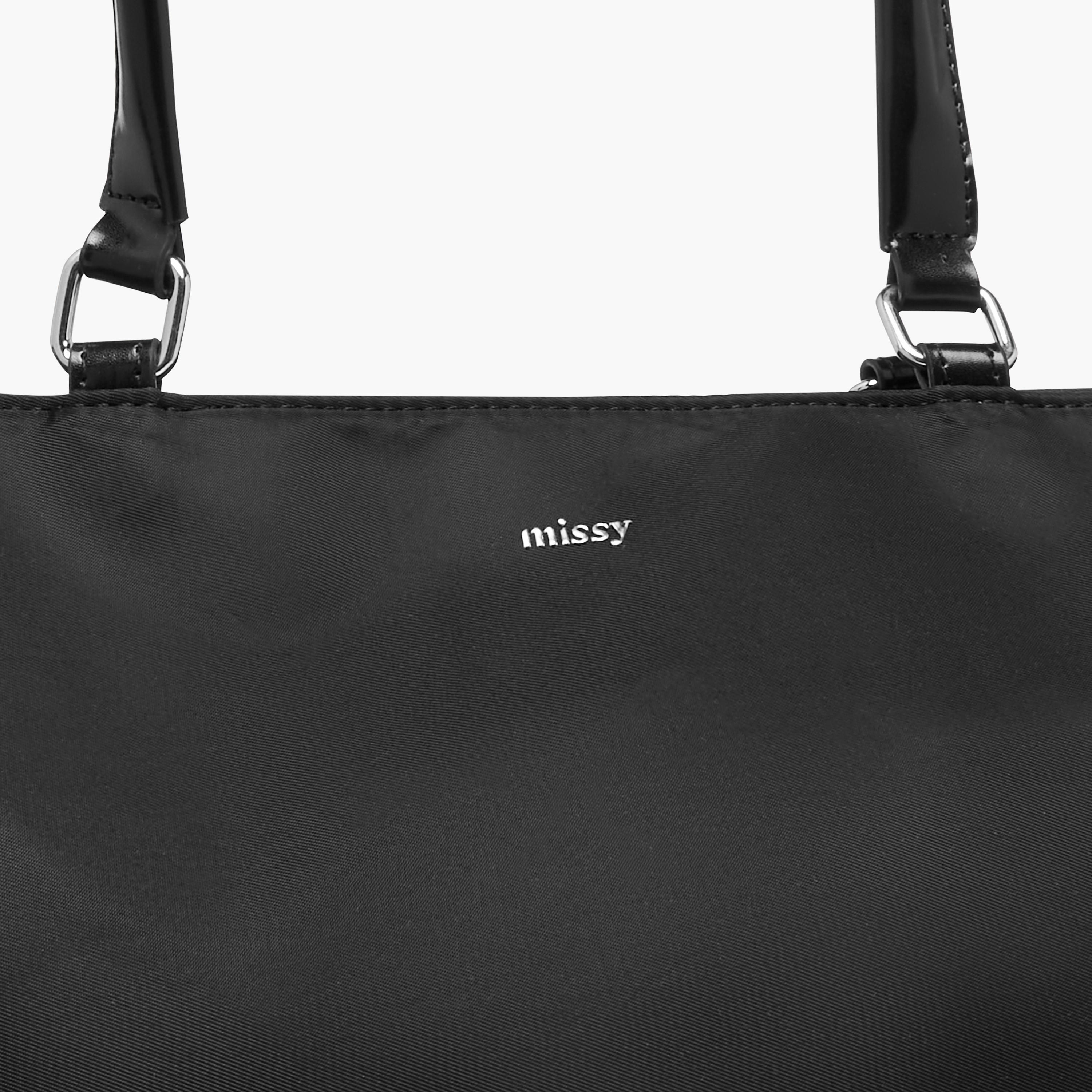 Missy Solid Tote Bag with Detachable Strap and Zip Closure-women-bagsandwallets-handbags-image-5