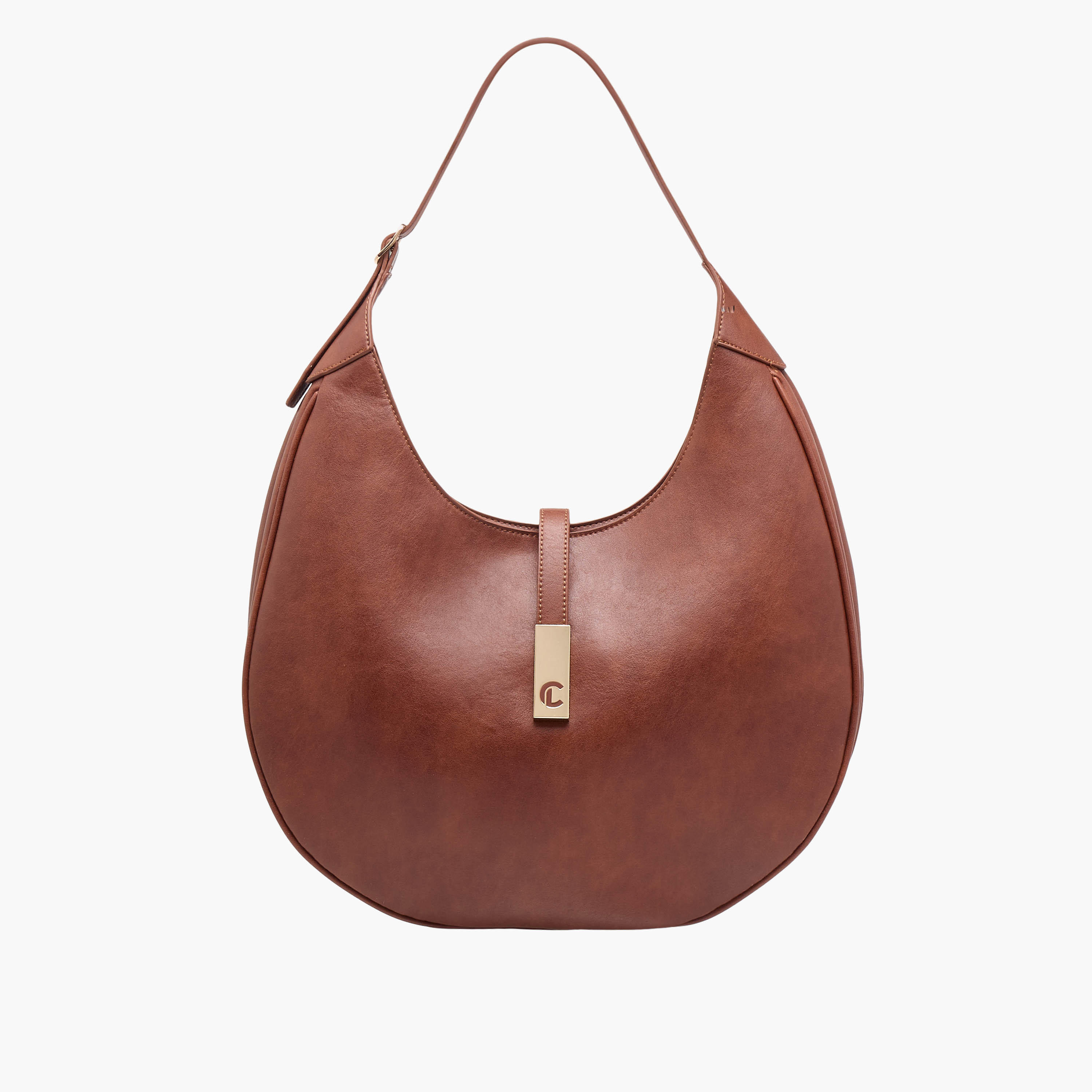 Le Confort Solid Shoulder Bag with Zip Closure-women-bagsandwallets-handbags-image-1
