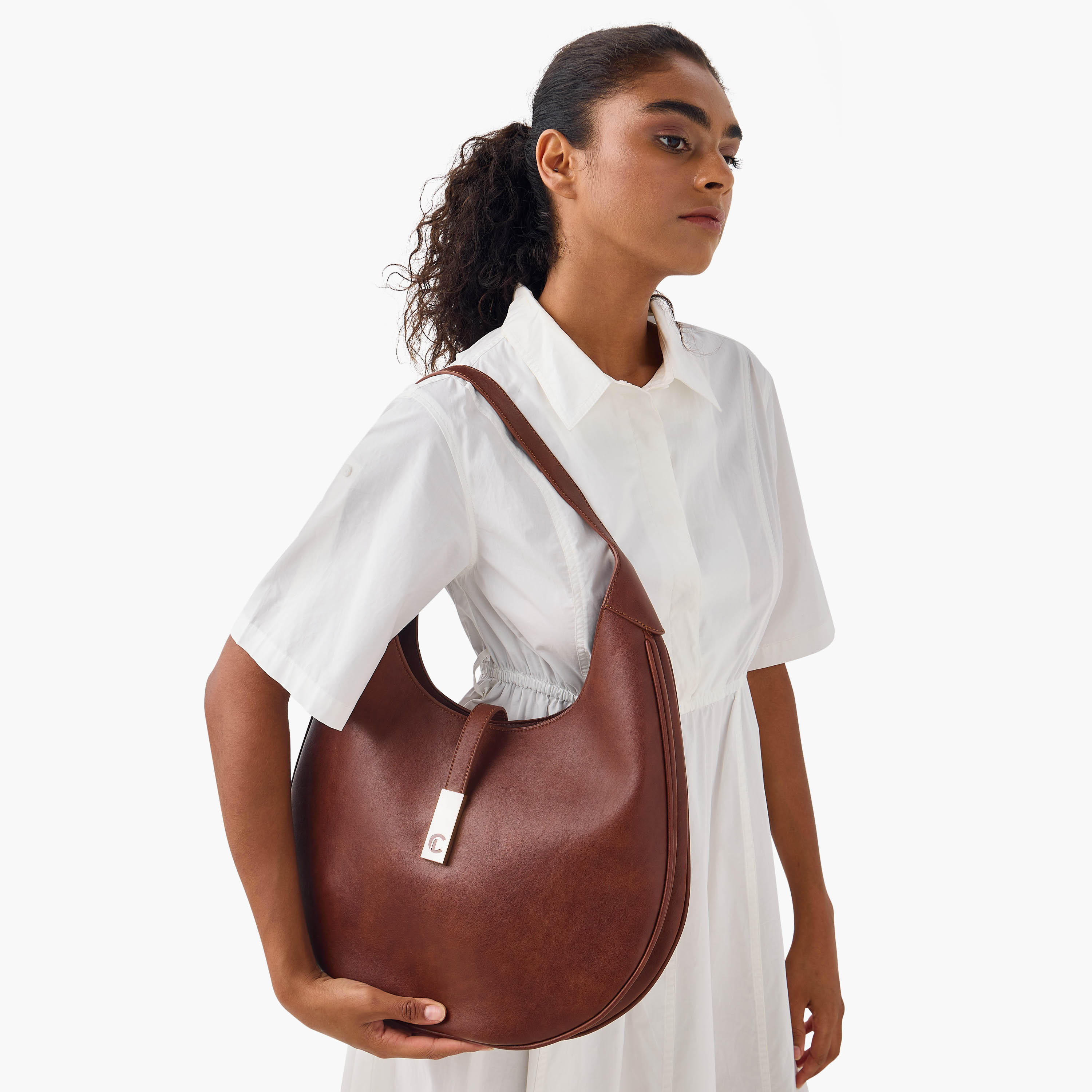 Le Confort Solid Shoulder Bag with Zip Closure-women-bagsandwallets-handbags-image-2