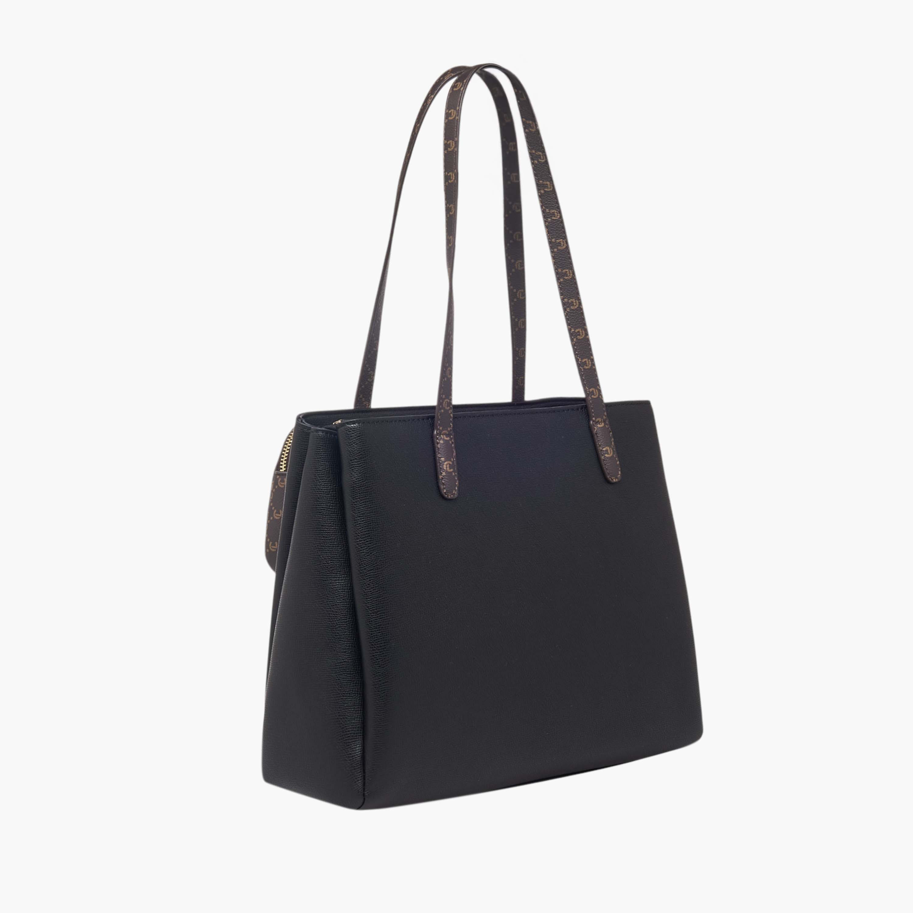 Le Confort Monogram Textured Tote Bag with Zip Closure and Pouch-women-bagsandwallets-handbags-image-4
