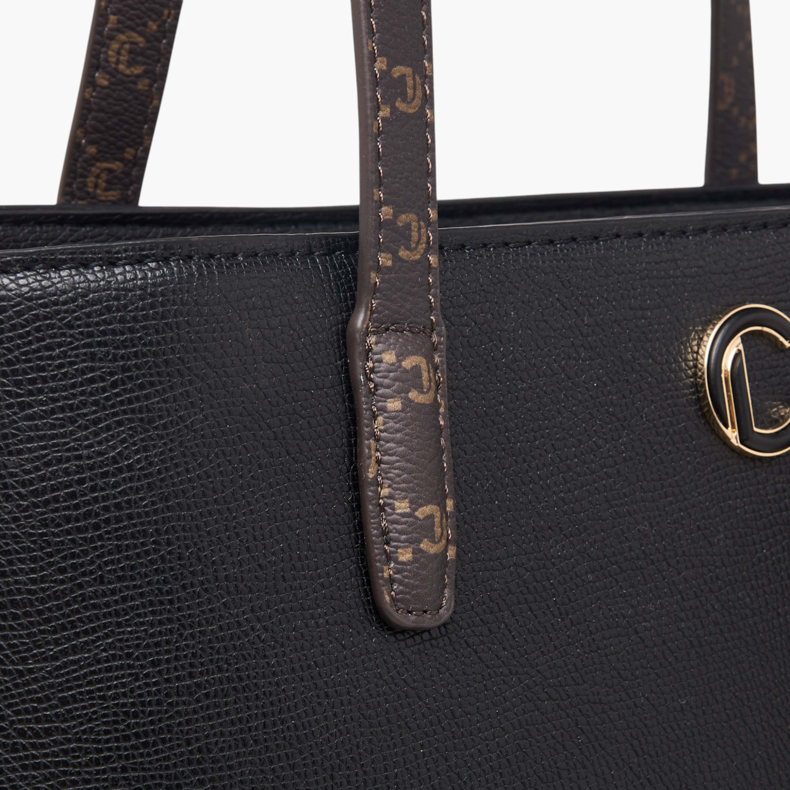Le Confort Monogram Textured Tote Bag with Zip Closure and Pouch-women-bagsandwallets-handbags-image-6