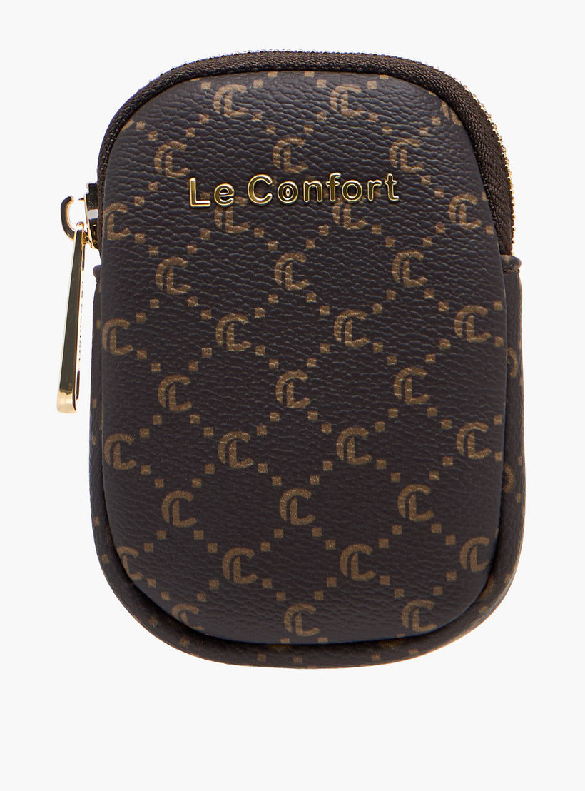 شنطة توتي بملمس مونوجرام بارز وإغلاق بسحاب مع محفظة من لو كونفورت-women-bagsandwallets-handbags-image-5