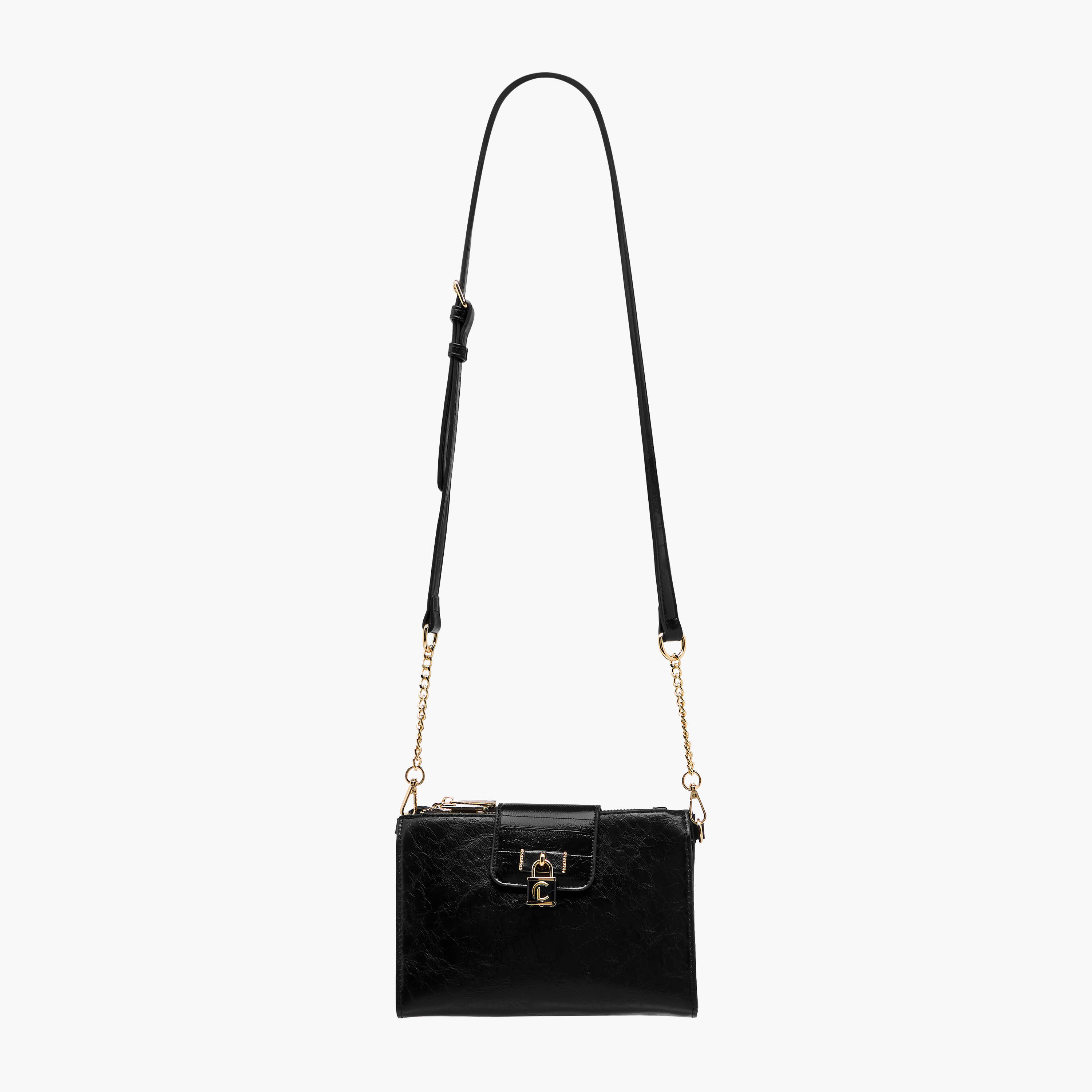 Le Confort Textured Crossbody Bag with Detachable Strap and Zip Closure-women-bagsandwallets-handbags-image-2