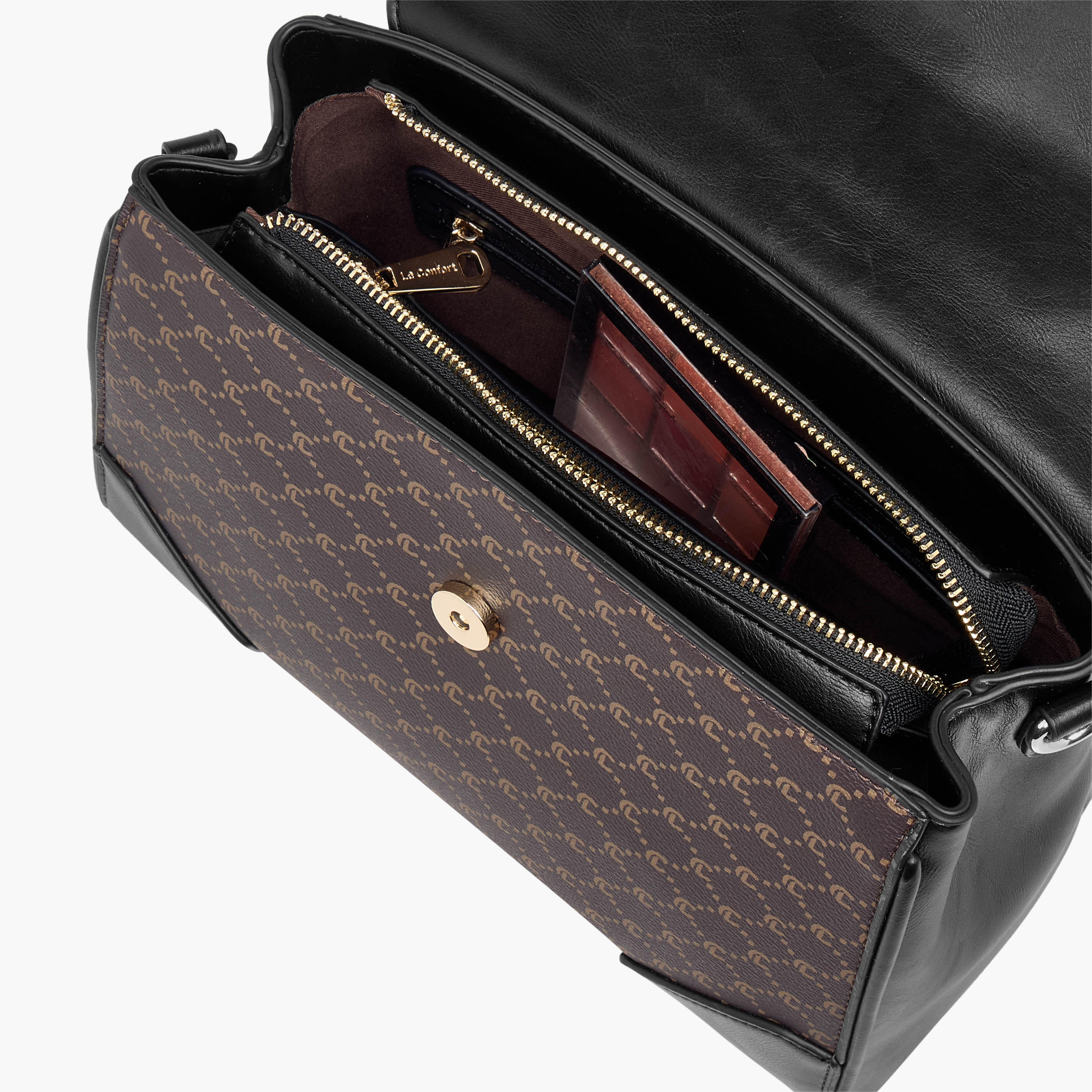 شنطة ساتشيل بطبعات مونوجرام ومقبض علوي وزر إغلاق من لو كونفرت-women-bagsandwallets-handbags-image-9