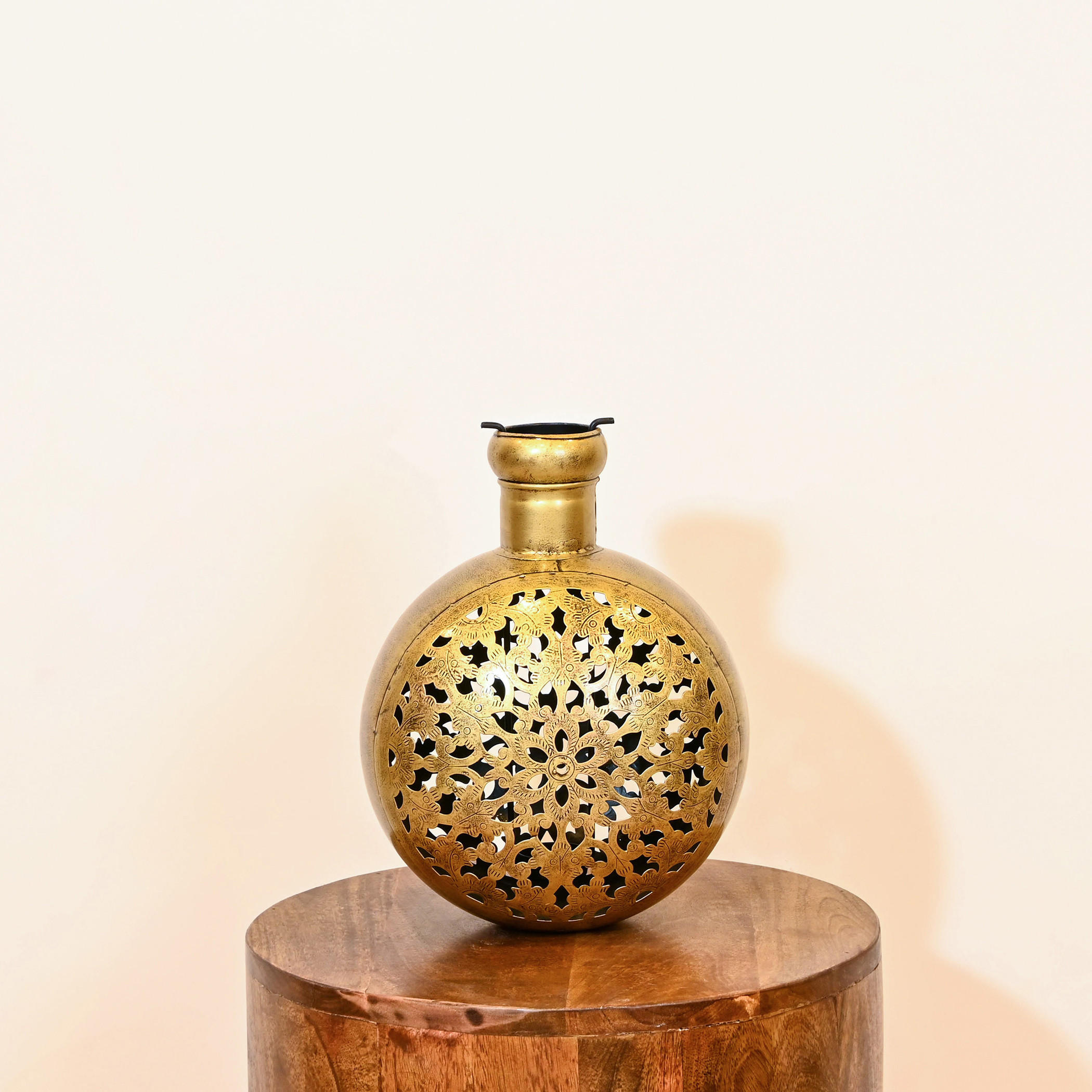 Crafted by Lifestyle Cutwork Detail Metal Candleholder - 33 cms-household-decor-candleholdersandlanterns-image-2