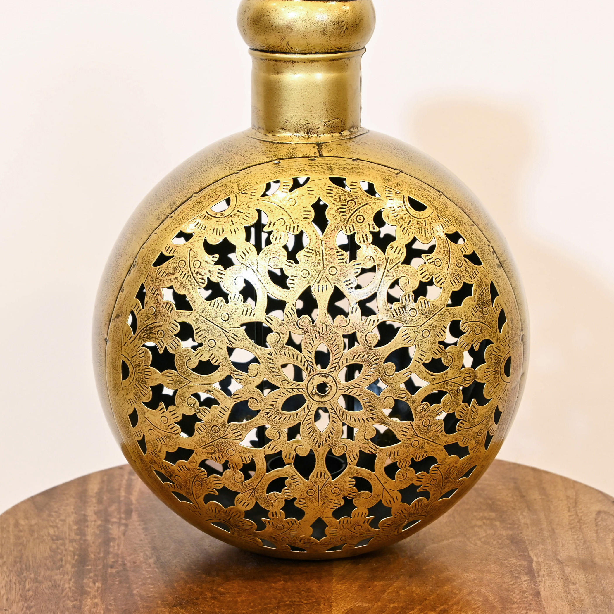 Crafted by Lifestyle Cutwork Detail Metal Candleholder - 33 cms-household-decor-candleholdersandlanterns-image-3