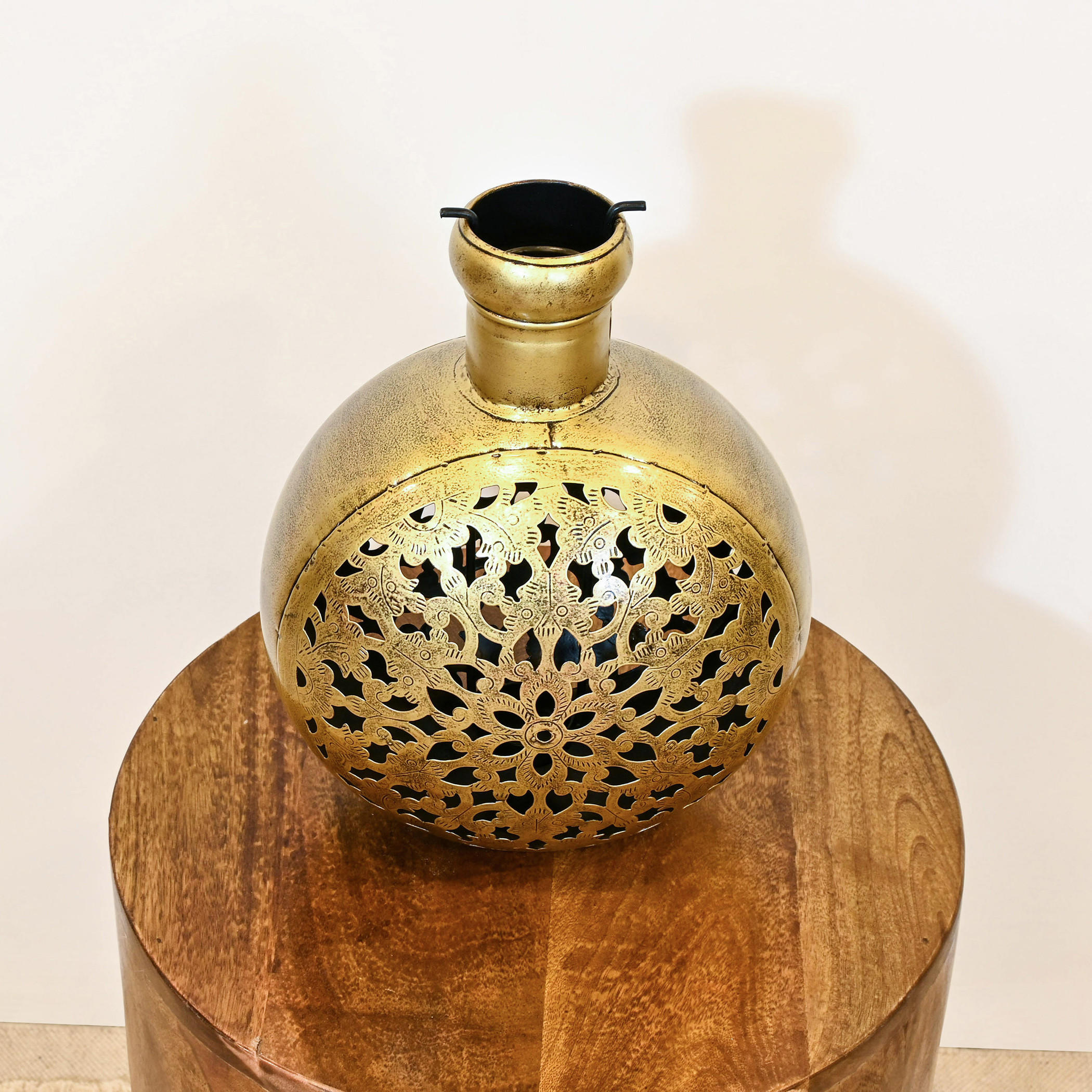 Crafted by Lifestyle Cutwork Detail Metal Candleholder - 33 cms-household-decor-candleholdersandlanterns-image-4