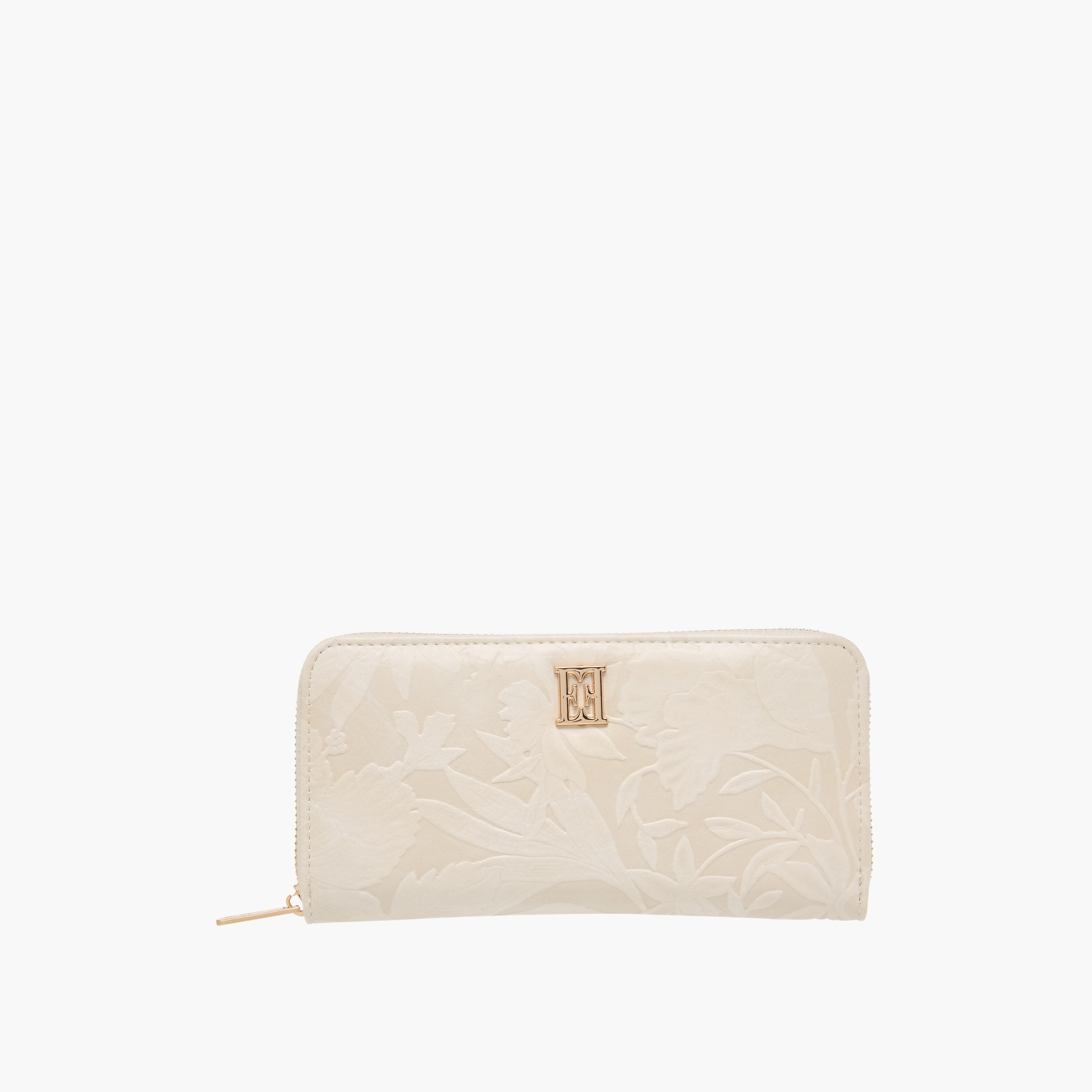 Elle Floral Embossed Zip-Around Wallet-women-bagsandwallets-wallets-image-1