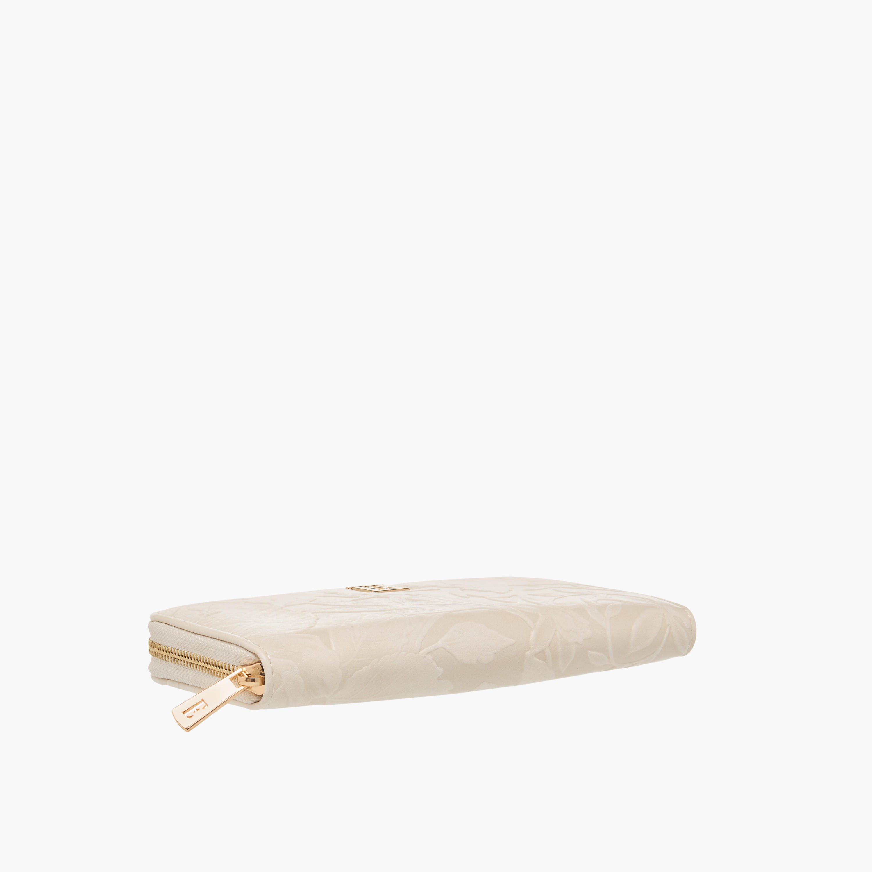 Elle Floral Embossed Zip-Around Wallet-women-bagsandwallets-wallets-image-4