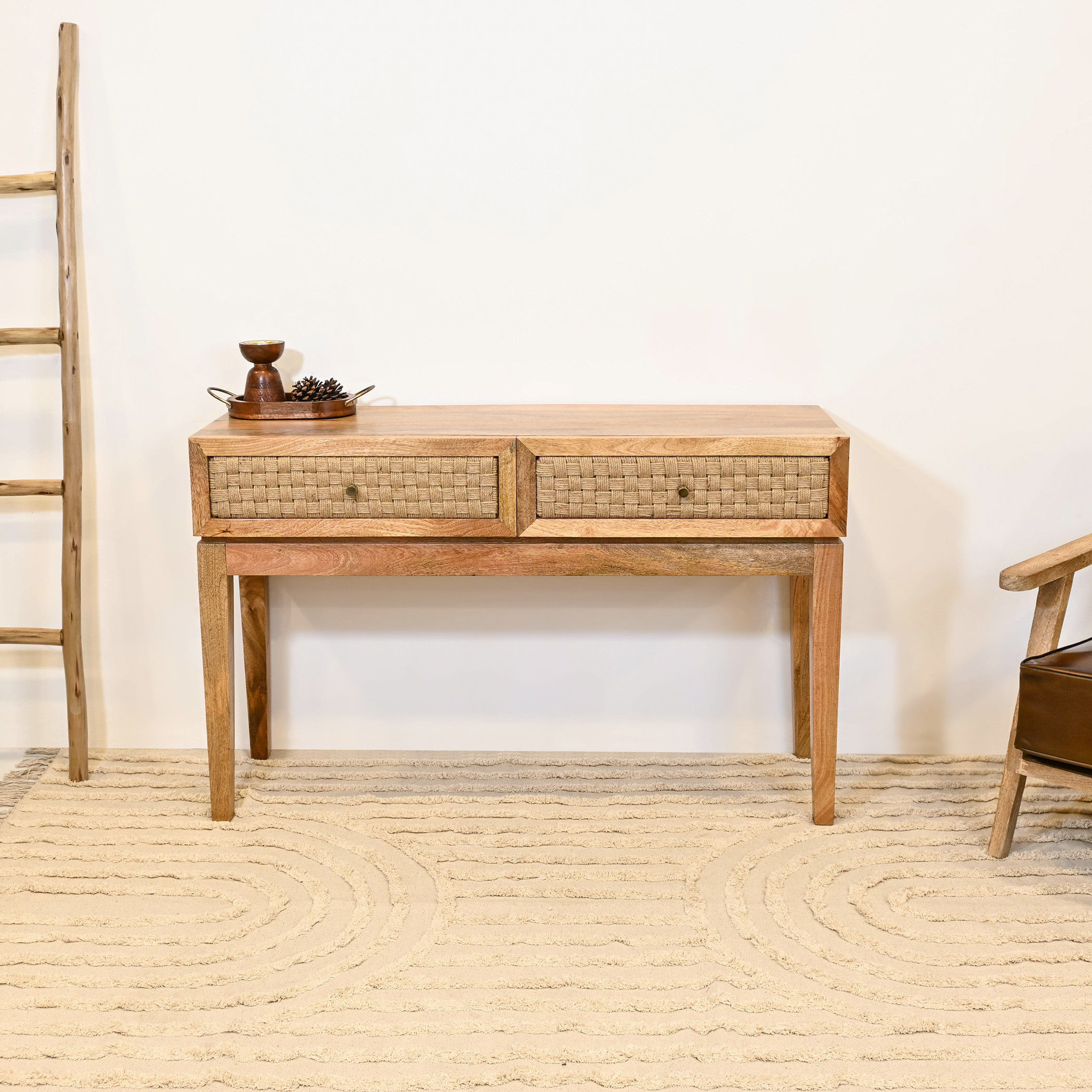 Crafted by Lifestyle Wooden Top Console Table - 140x40x76 cms-furniture-livingroom-coffeetables-image-1