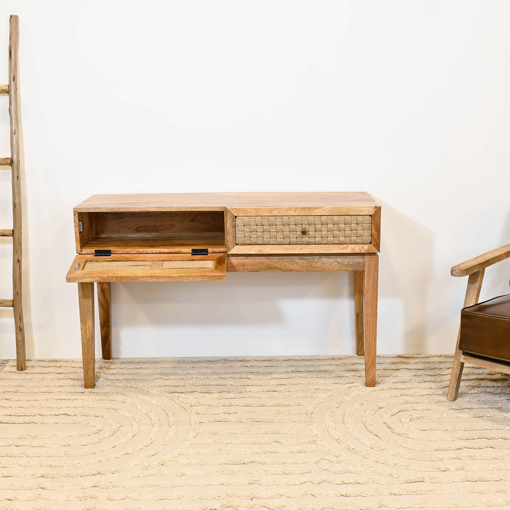 طاولة كونسول بسطح خشبي من كرافتد من لايف ستايل - 140x40x76 سم-furniture-livingroom-coffeetables-image-3