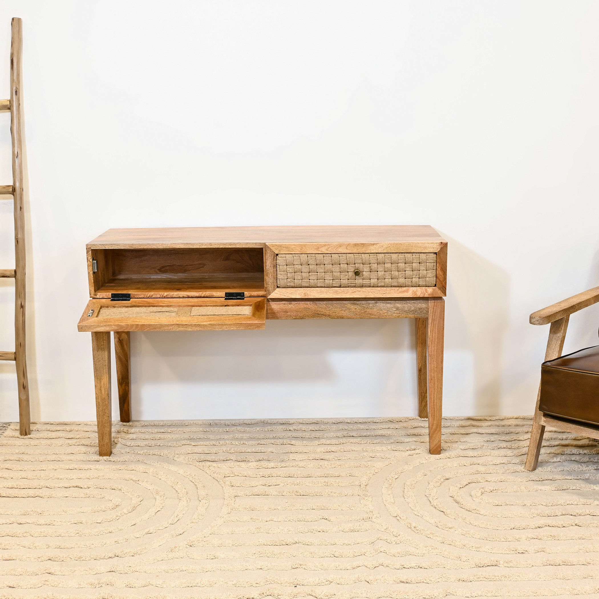 Crafted by Lifestyle Wooden Top Console Table - 140x40x76 cms-furniture-livingroom-coffeetables-image-3