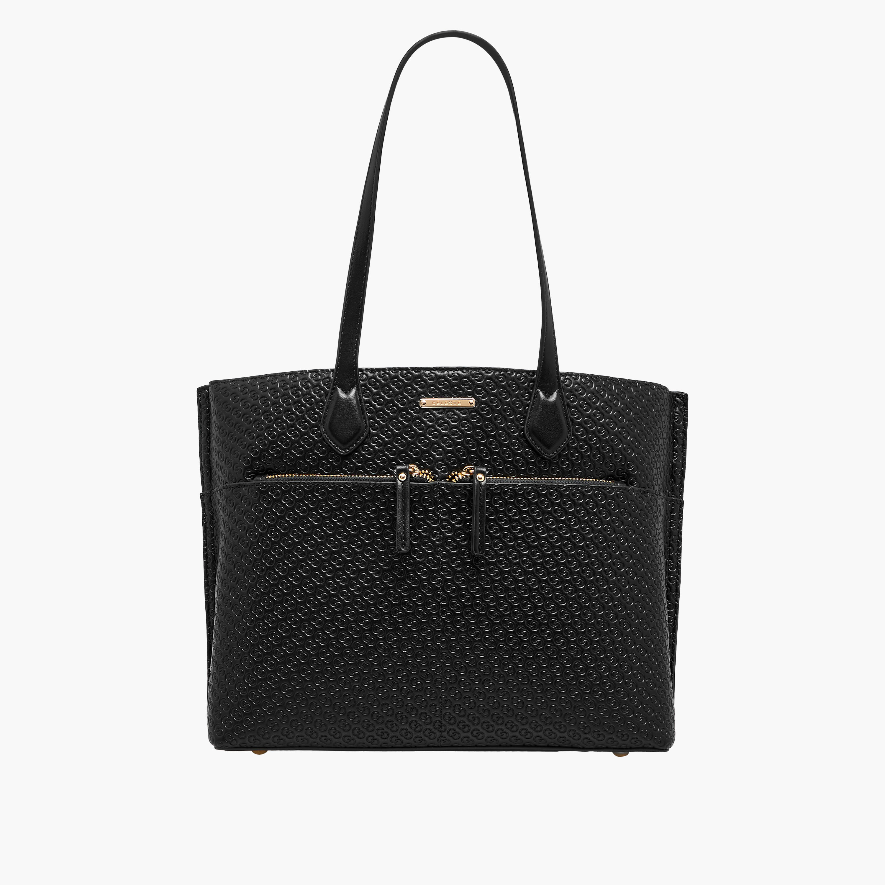 شنطة توتي بسحاب إغلاق ونقوش مونوجرام من سيليست-women-bagsandwallets-handbags-image-1