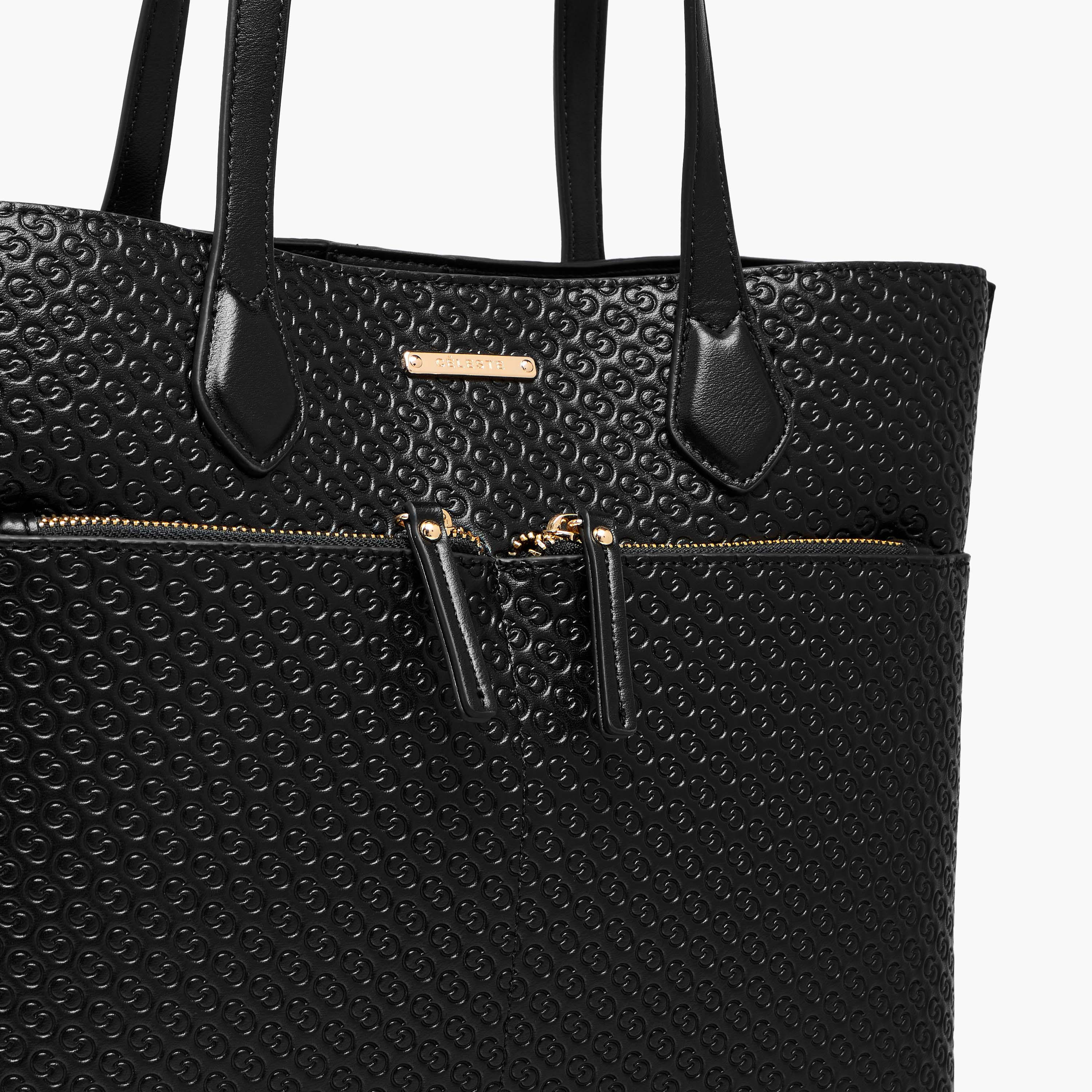 شنطة توتي بسحاب إغلاق ونقوش مونوجرام من سيليست-women-bagsandwallets-handbags-image-5