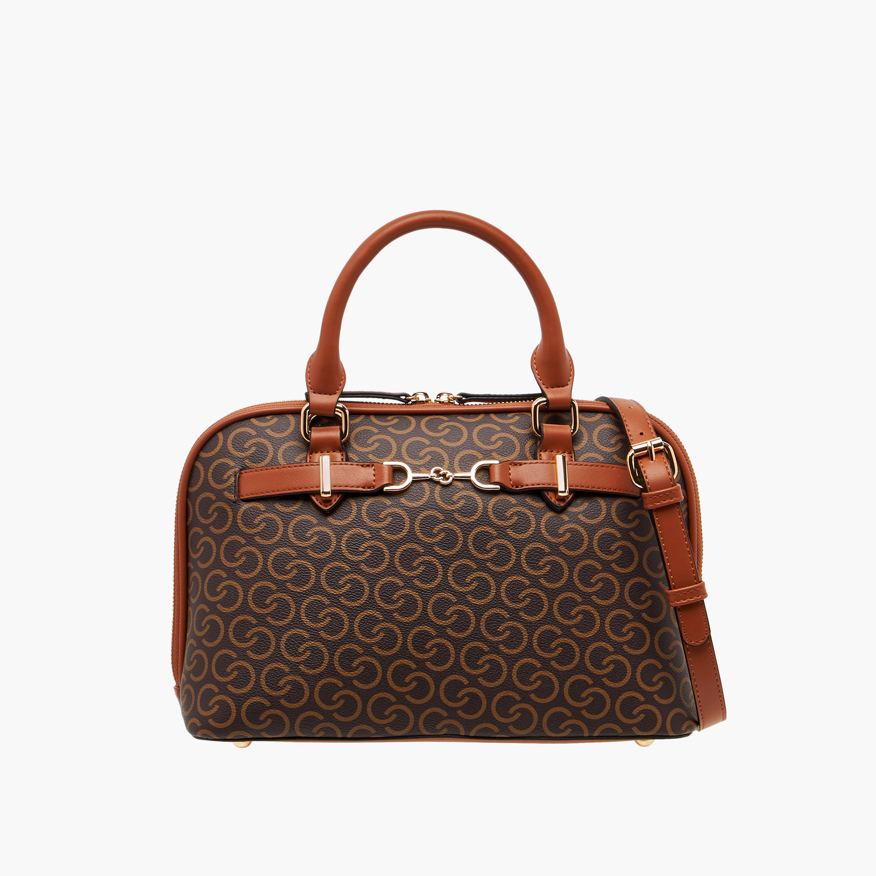 شنطة توت بطبعات مونوجرام ومقبض يد وسحاب إغلاق من سيليست-women-bagsandwallets-handbags-image-1