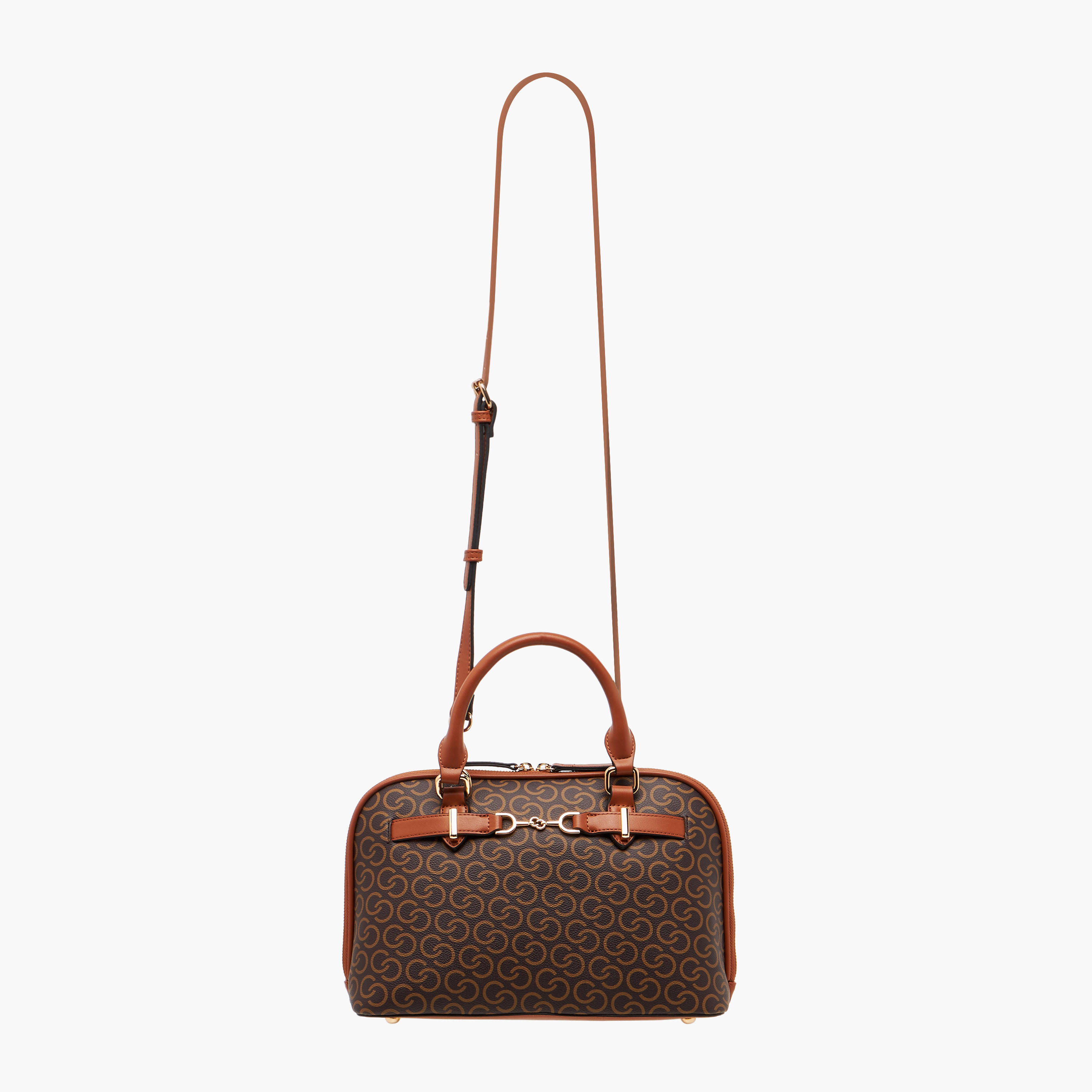 Celeste Monogram Print Tote Bag with Double Handle and Zip Closure-women-bagsandwallets-handbags-image-4