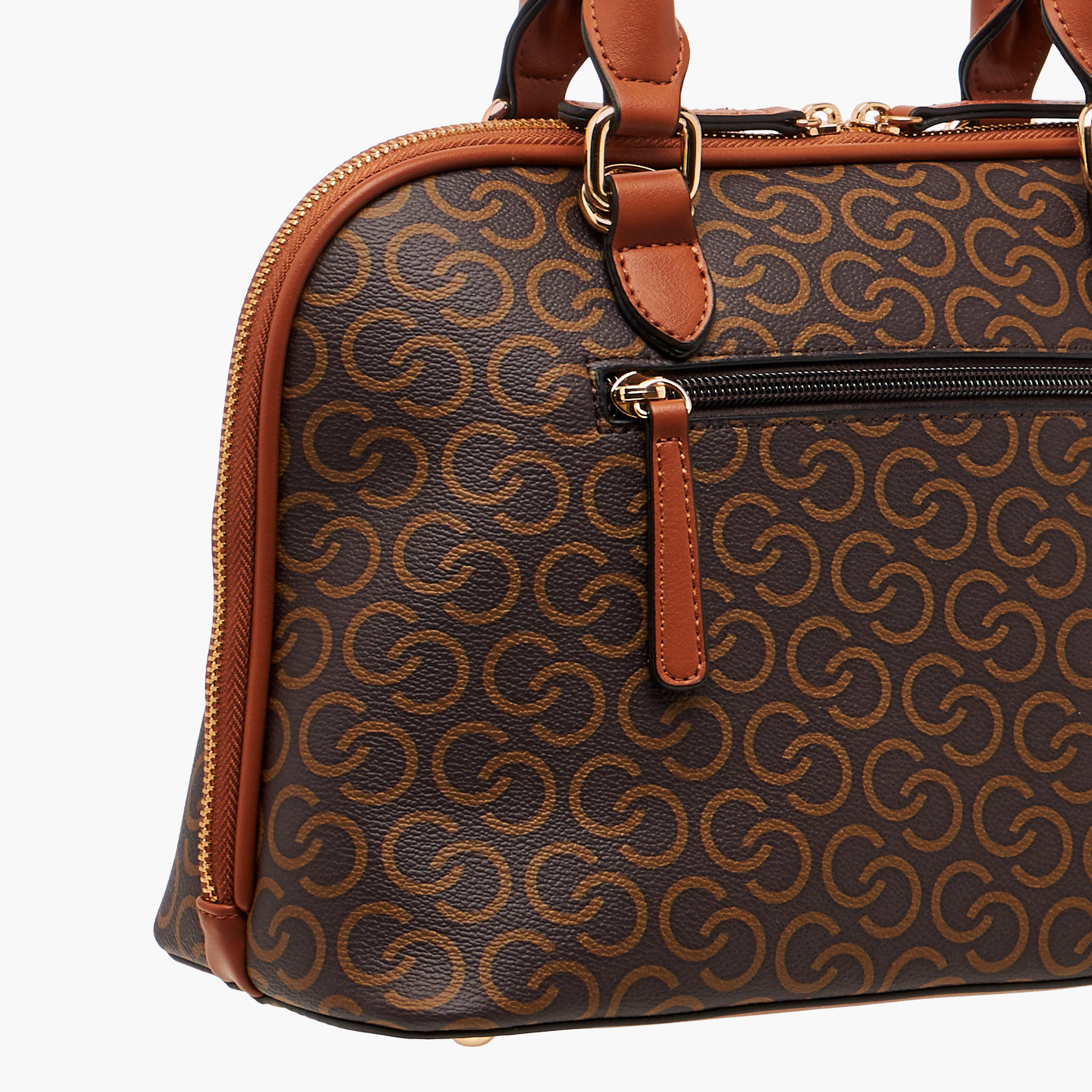 Celeste Monogram Print Tote Bag with Double Handle and Zip Closure-women-bagsandwallets-handbags-image-7
