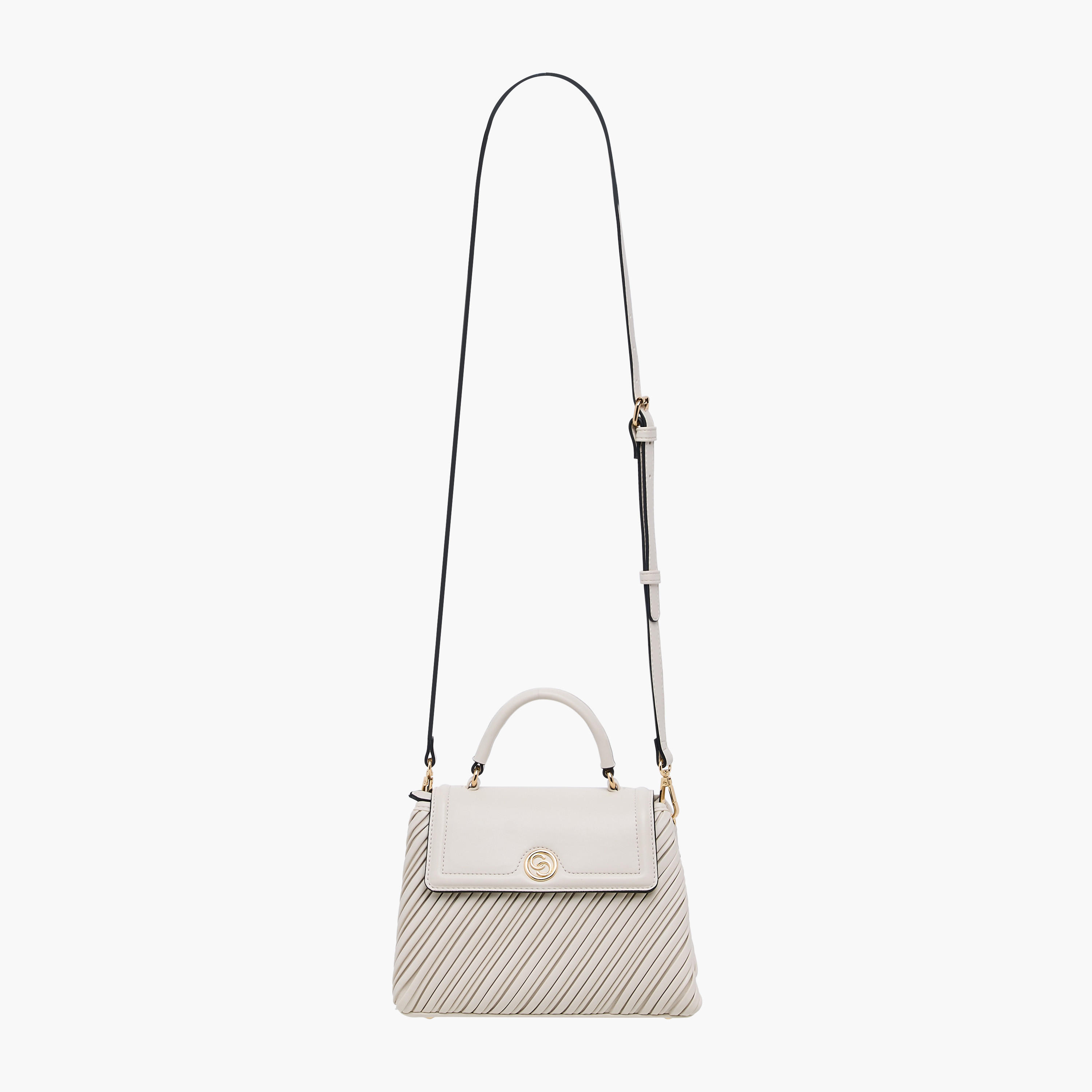 Celeste Pleated Satchel Bag with Grab Handle and Button Closure-women-bagsandwallets-handbags-image-4