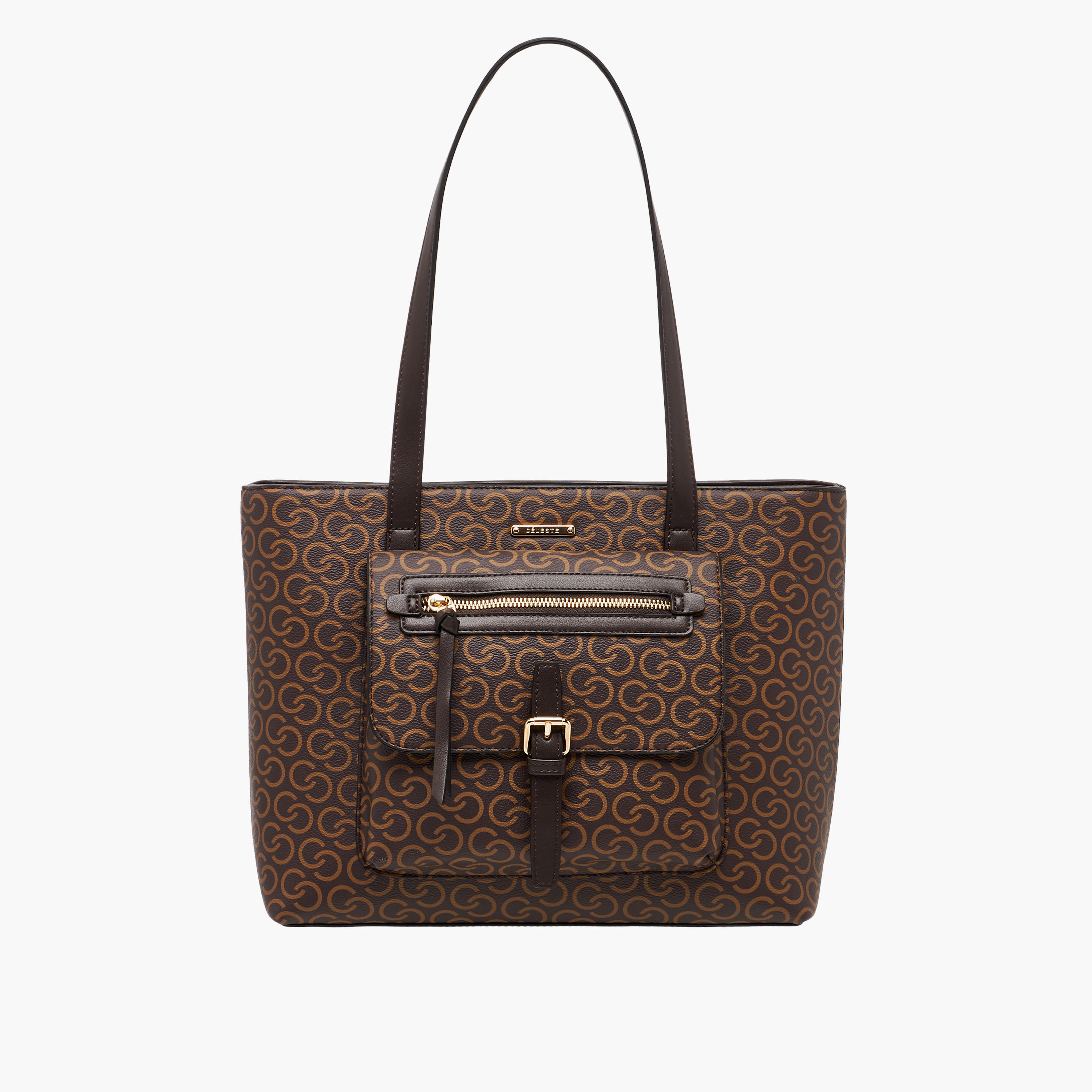 شنطة توتي بسحاب إغلاق وطبعات مونوجرام من سيليست-women-bagsandwallets-handbags-image-1
