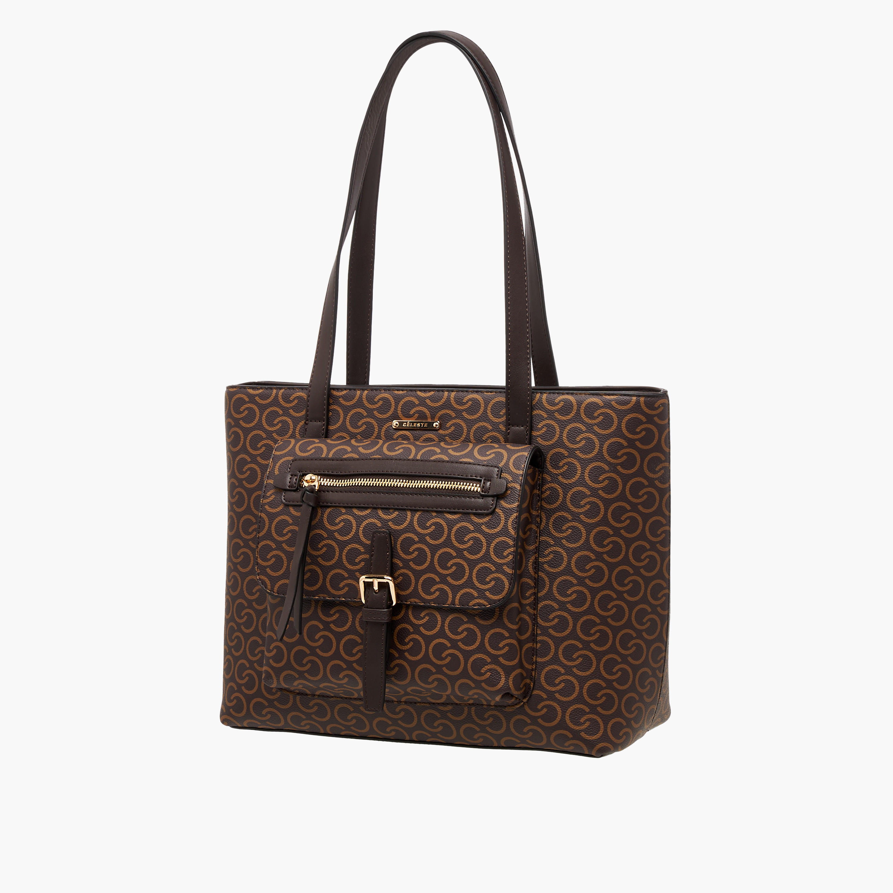 شنطة توتي بسحاب إغلاق وطبعات مونوجرام من سيليست-women-bagsandwallets-handbags-image-3