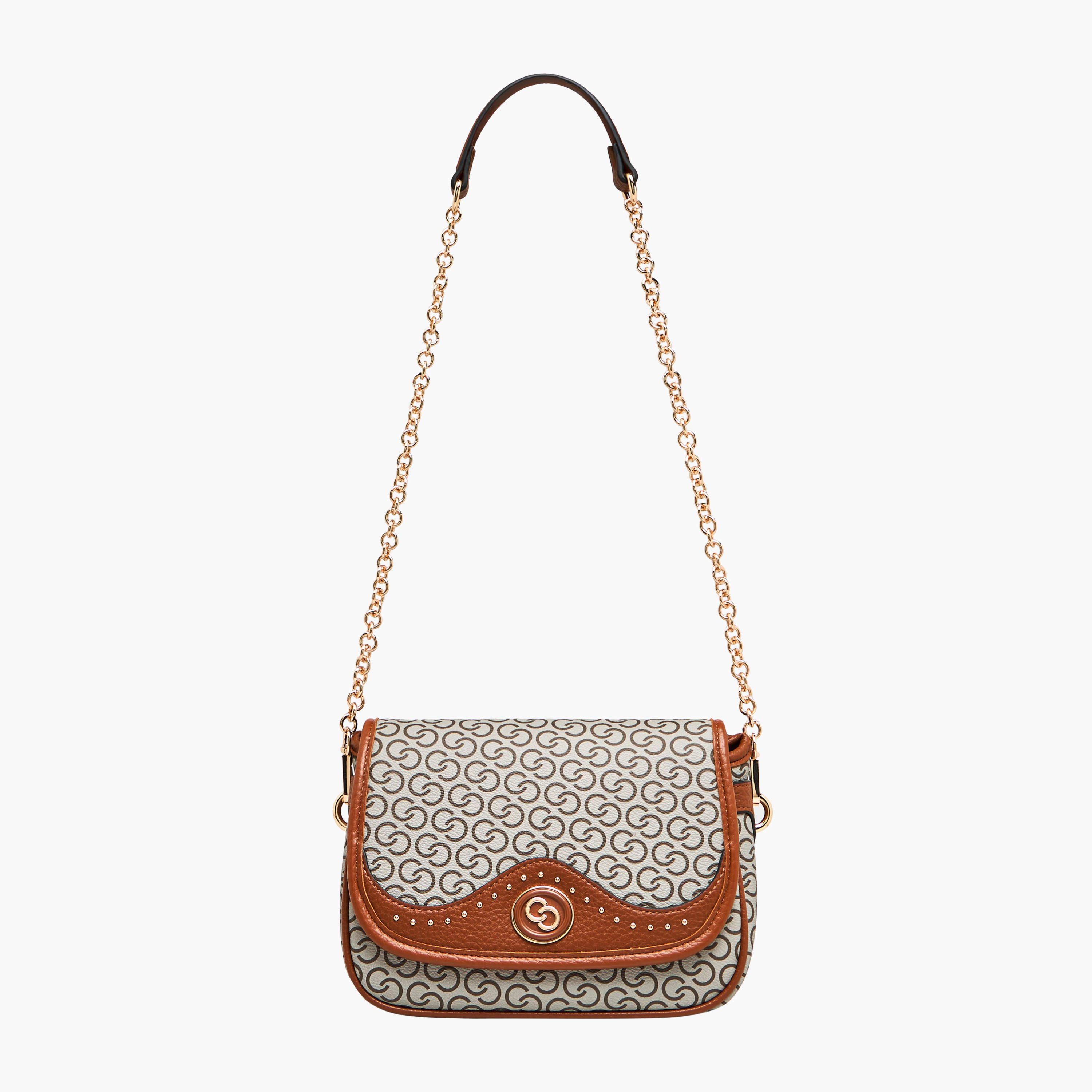 Celeste Monogram Print Shoulder Bag with Chain Strap-women-bagsandwallets-handbags-image-3