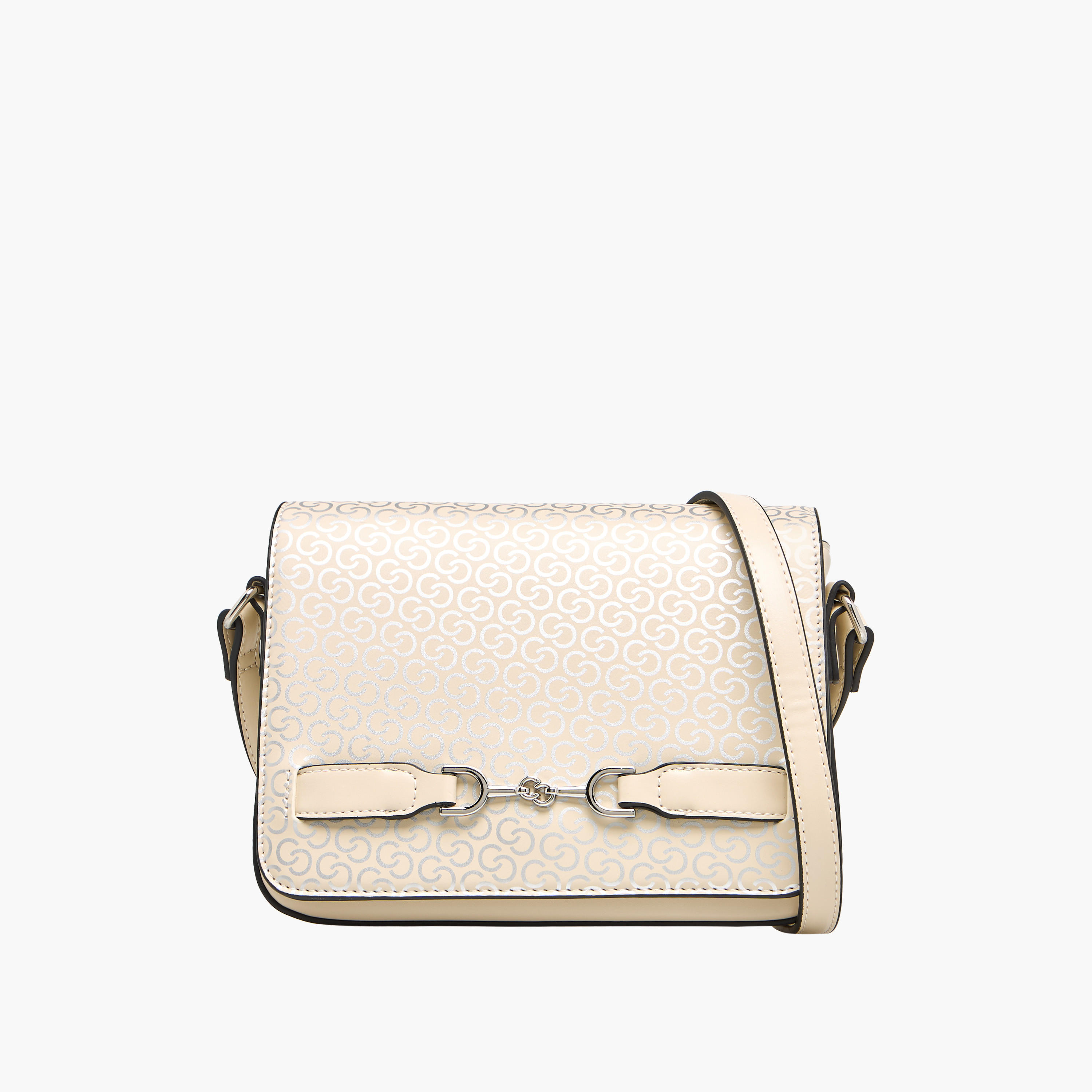 شنطة كروس بودي بطبعات مونوجرام وبزر إغلاق من سيليست-women-bagsandwallets-handbags-image-1